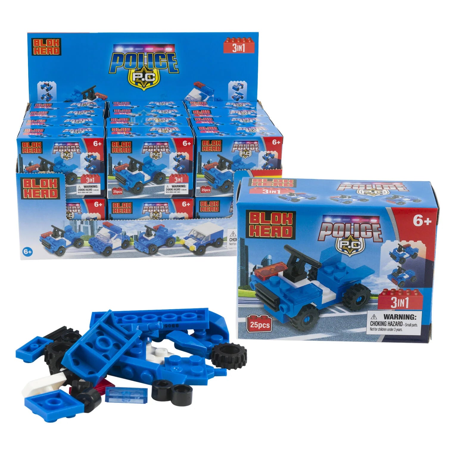 26 PCS BLOK HEAD POLICE CAR BUILDING BLOCK SET