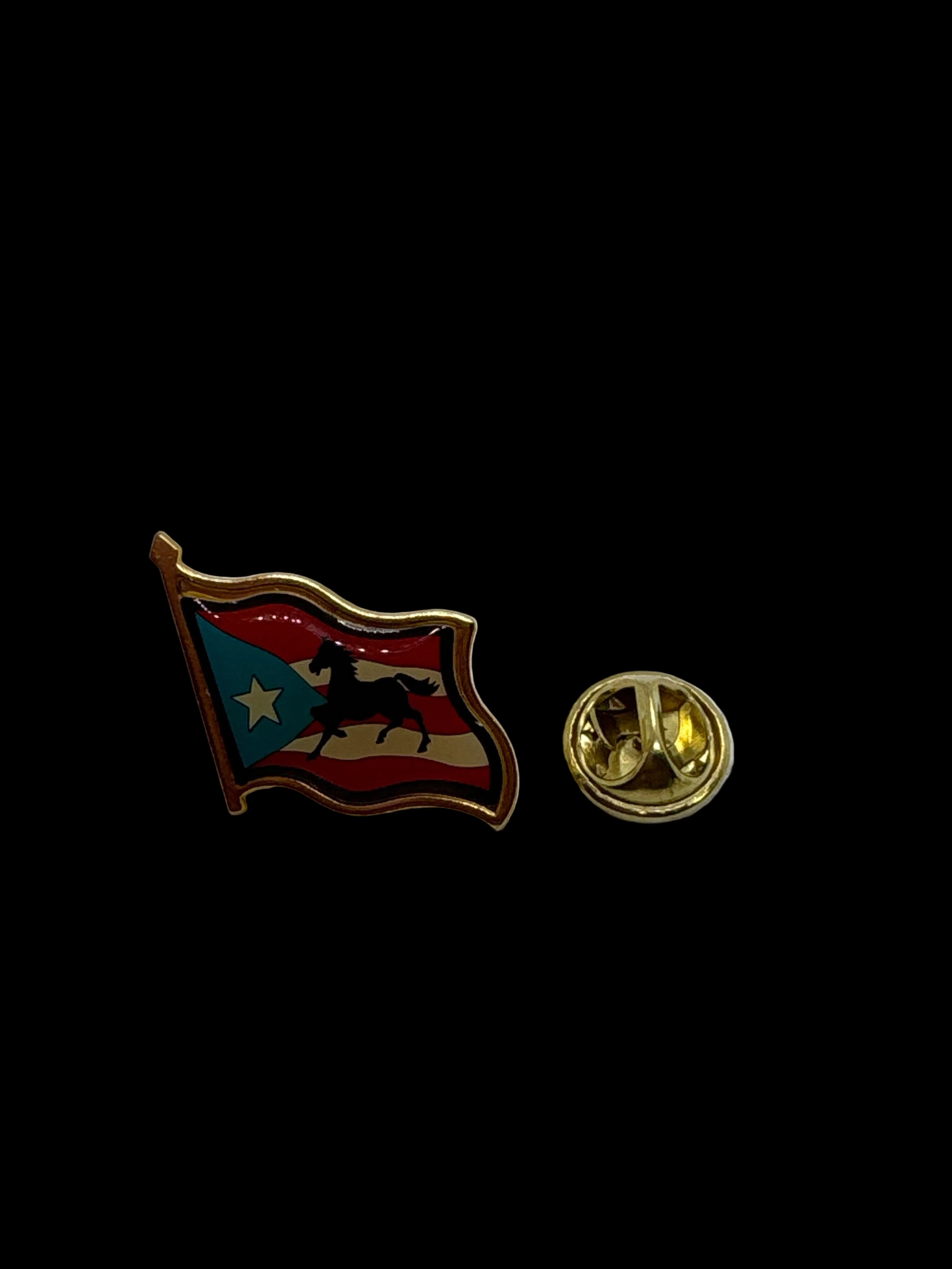PIN BANDERA & CABALLO DE PUERTO RICO ONDEADA