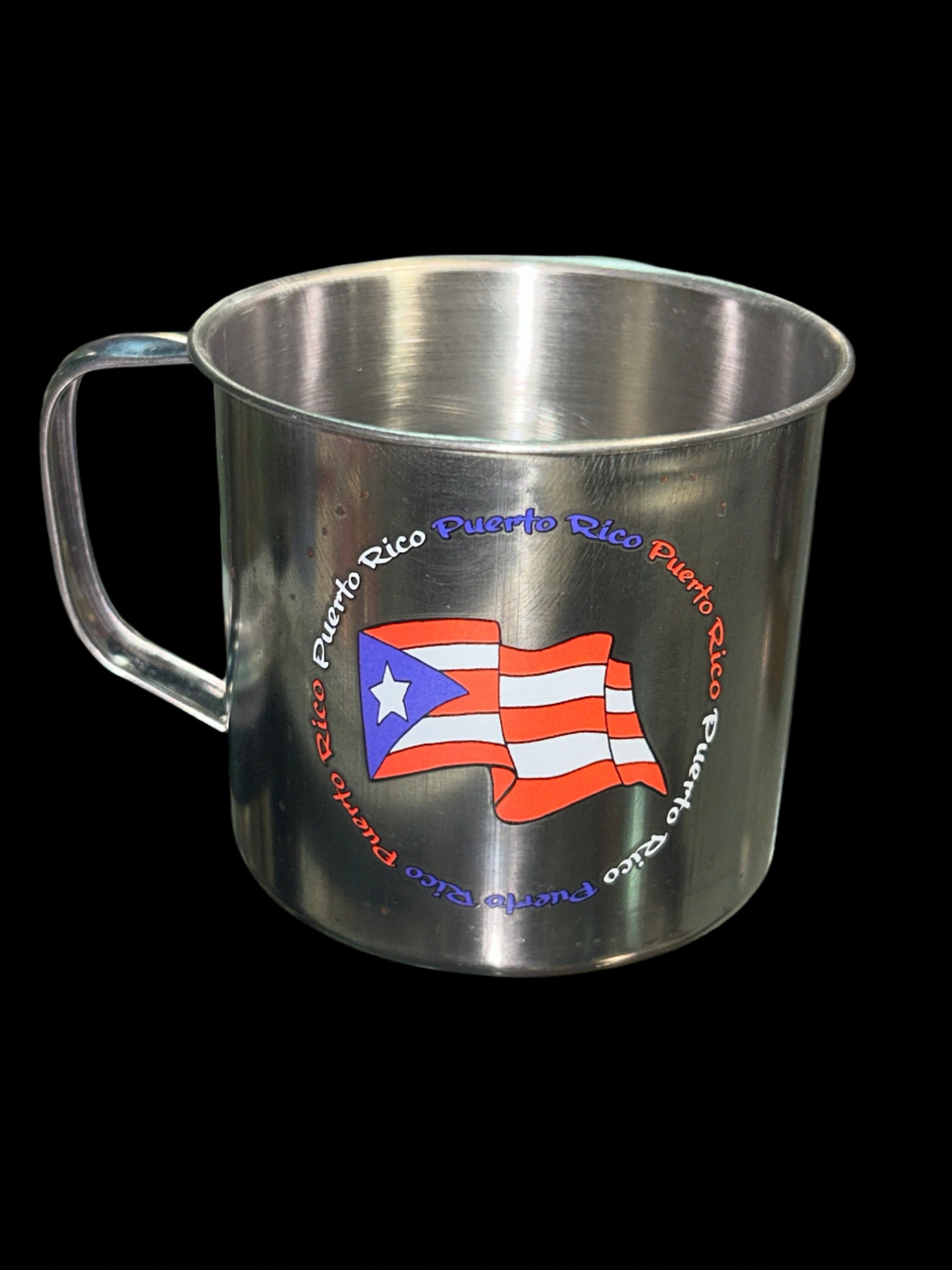 TAZA - METAL W/ PUERTO RICO FLAG (LARGE)