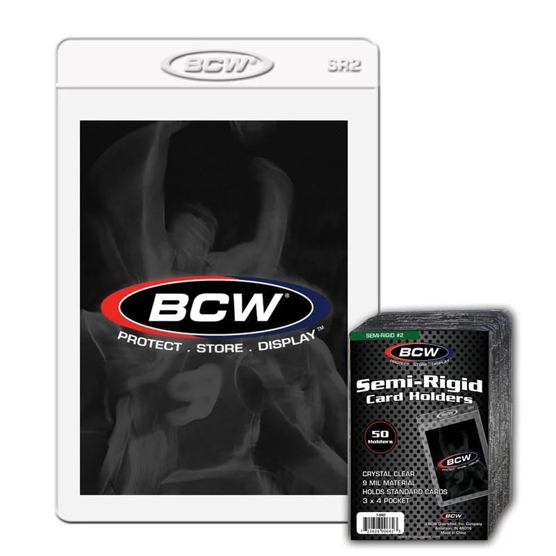 BCW SEMI-RIGID CARD HOLDERS #2 - 50 PCS PER PACK