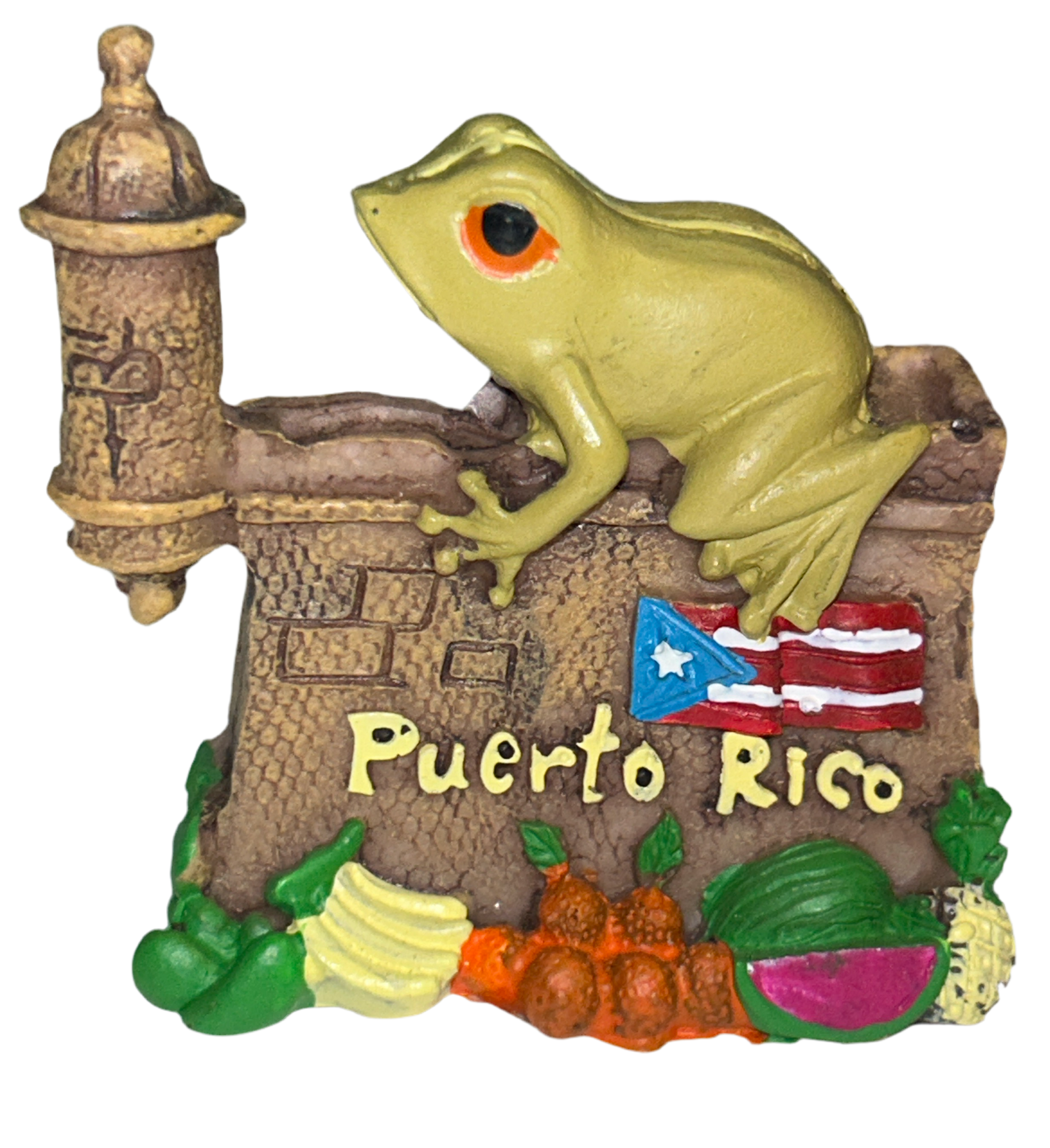 FIGURA COQUI Y GARITA DE PUERTO RICO DE 2"
