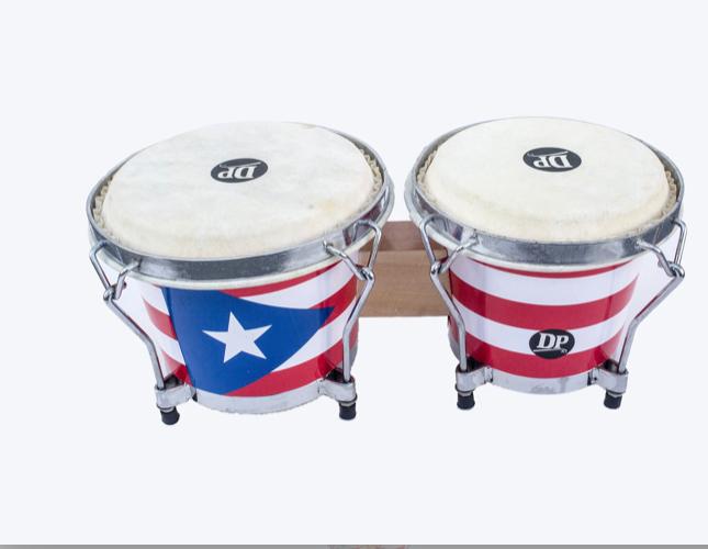 Bongo con bandera de Puerto Rico - Peq.