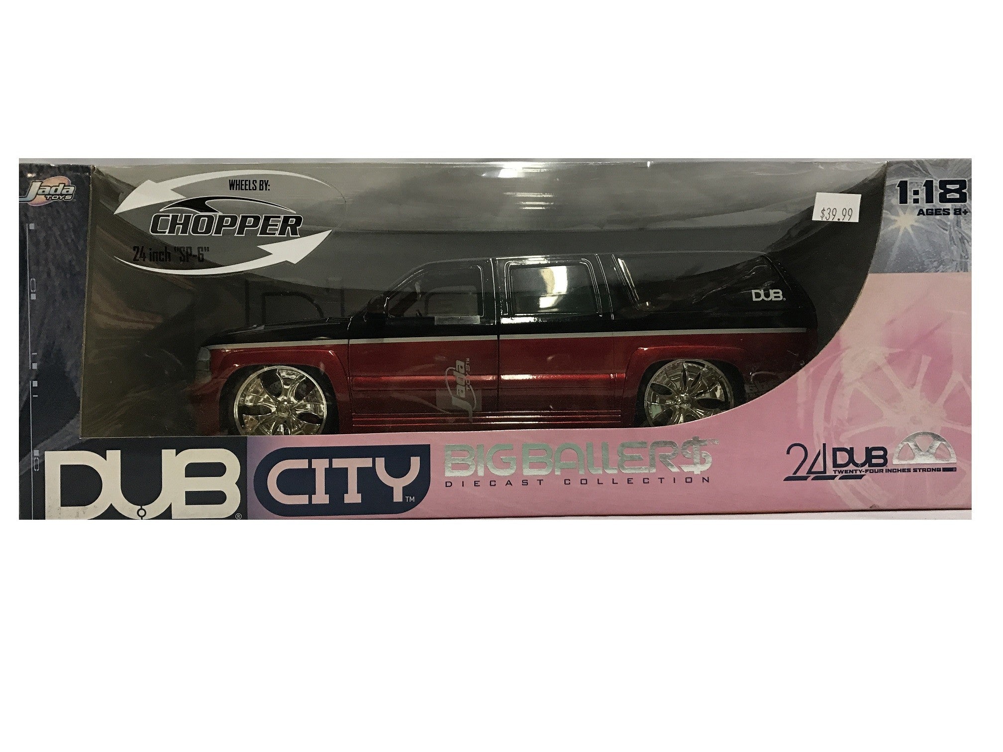 1:18 Chevrolet Suburban (2 TONOS) Negro y rojo JADA TOYS