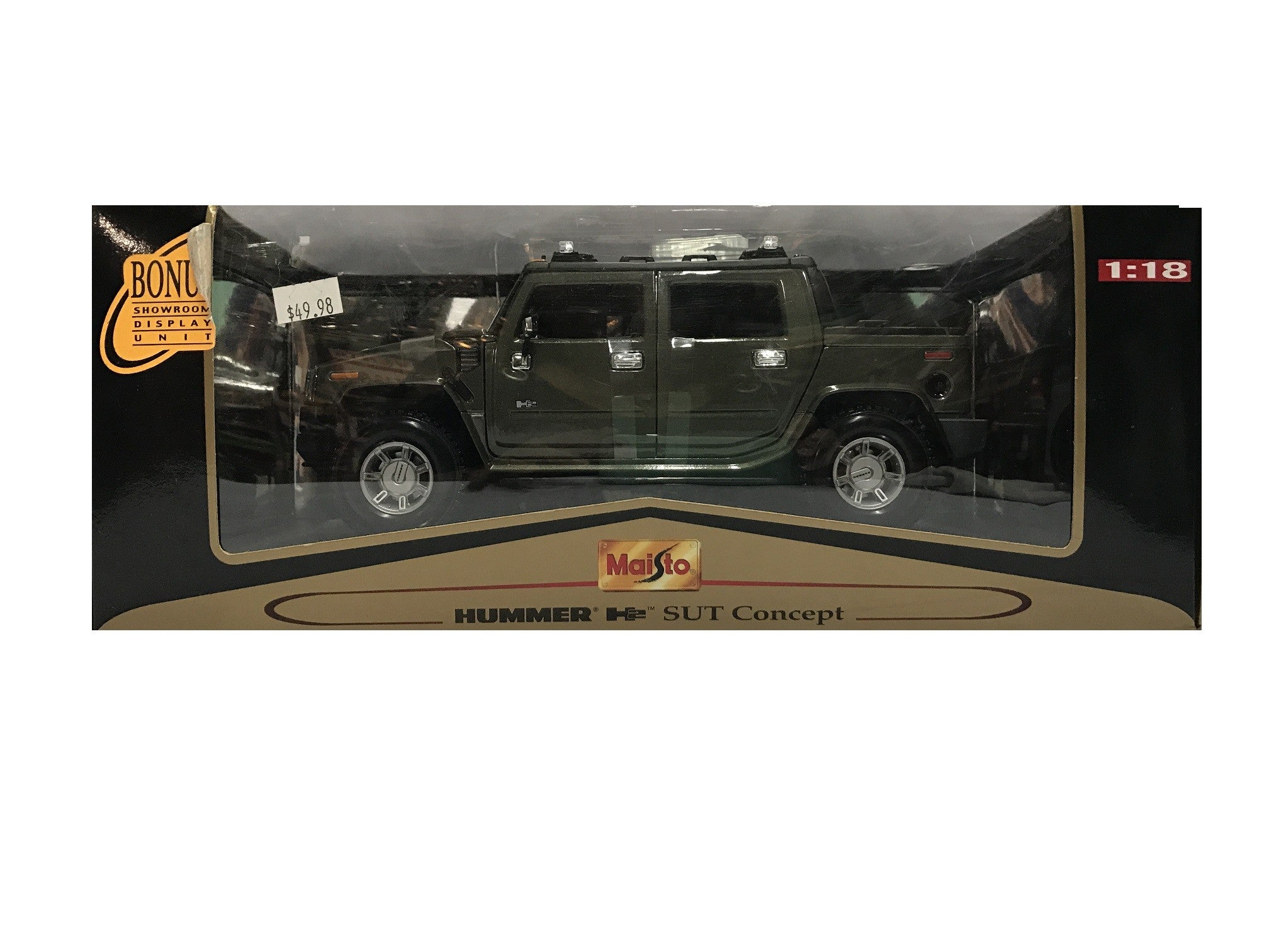 1:18 Hummer (Soft Top) Pick up Verde - Maisto