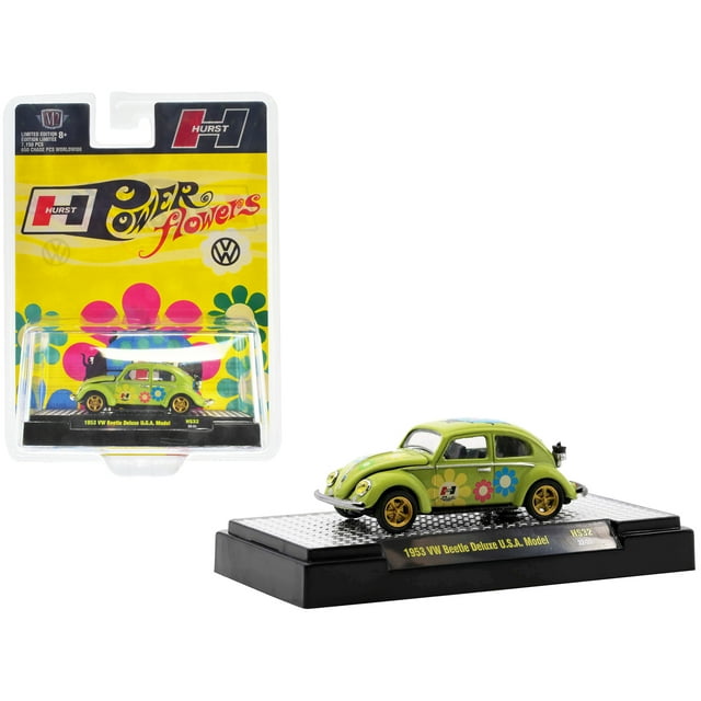 1/64 1953 VOLKSWAGEN BEETLE DELUXE U.S.A. MODEL - HURST POWER FLOWER - CHASE