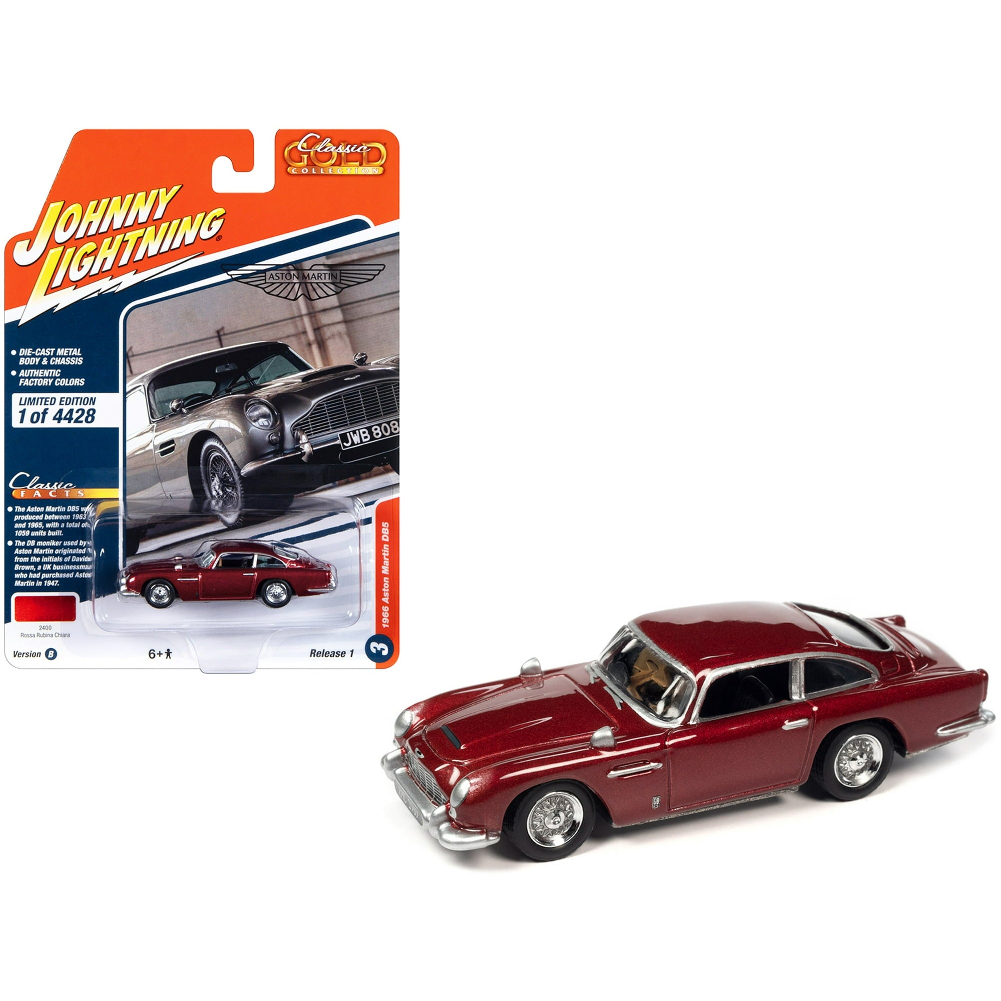 1/64 1966 ASTON MARTIN DB5 RHD ROSSA RUBINA CHIARA RED - CLASSIC GOLD COLLECTION