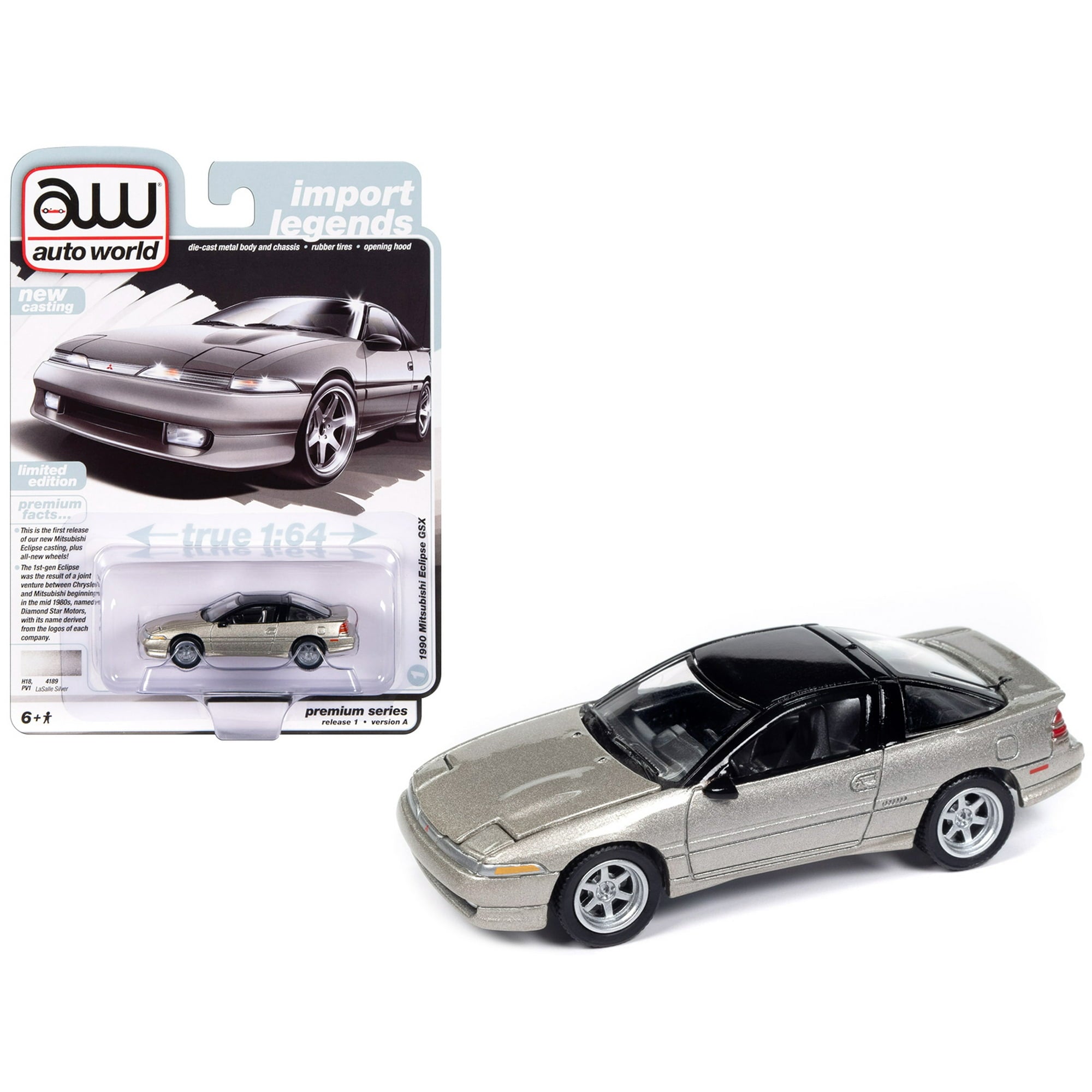 1/64 1990 MITSUBISHI ECLIPSE GSX LASALLE SILVER - IMPORT LEGENDS