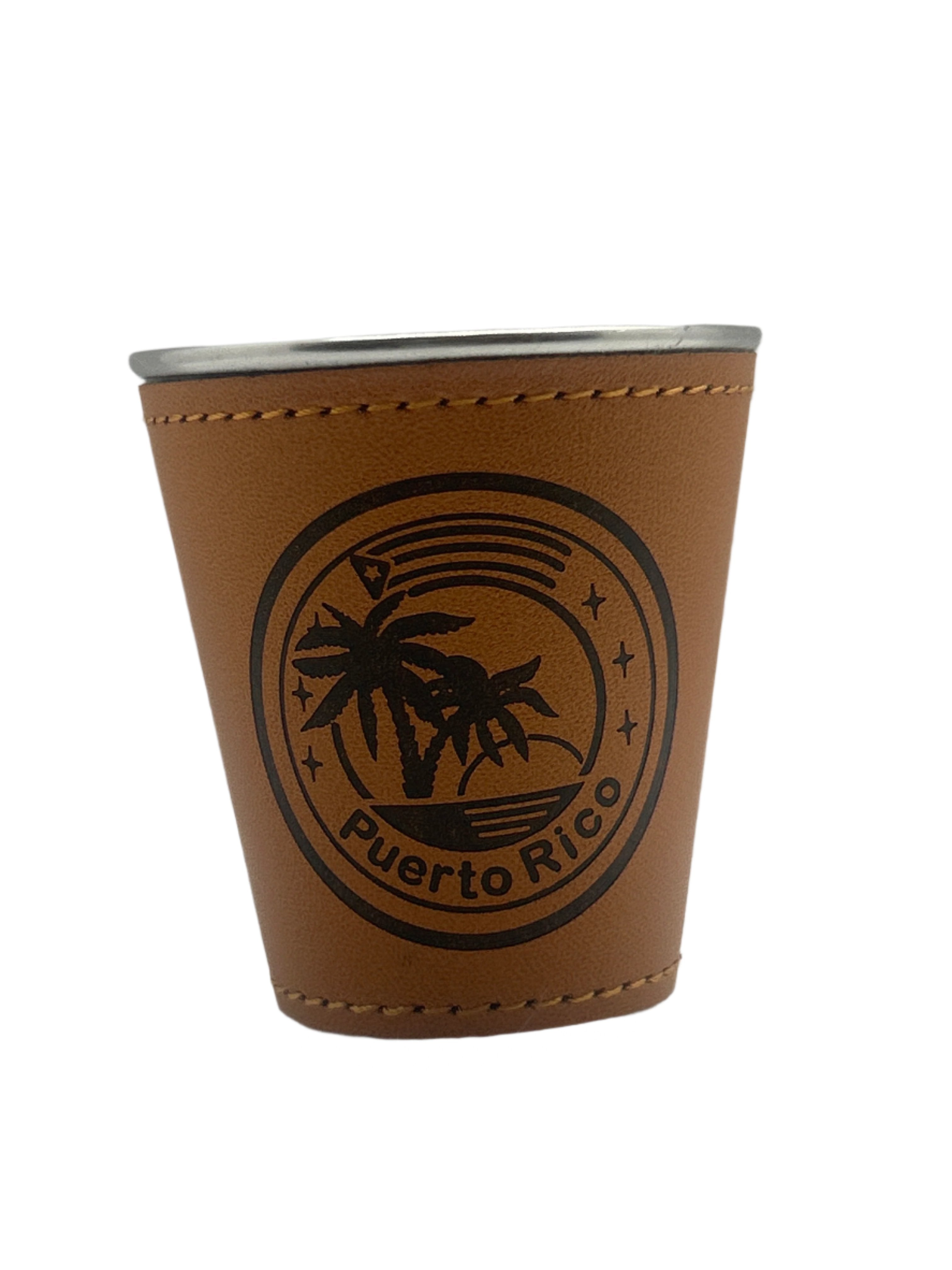 SHOT GLASS METAL Y CUERO - PALMAS