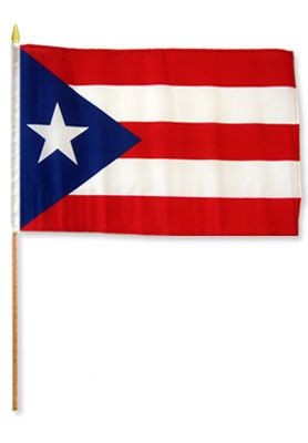 Bandera de Puerto Rico 12" x 18" en tela