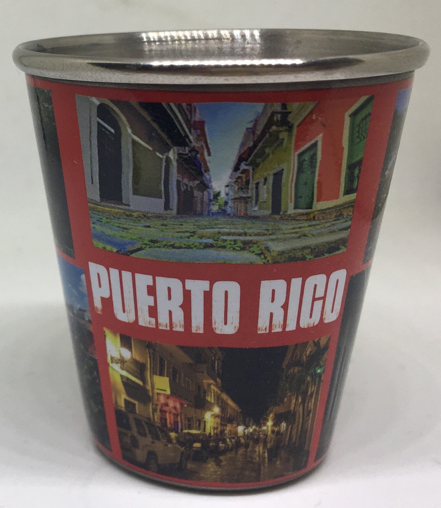 Shot glass de PR en stainless steel paisajes de playa