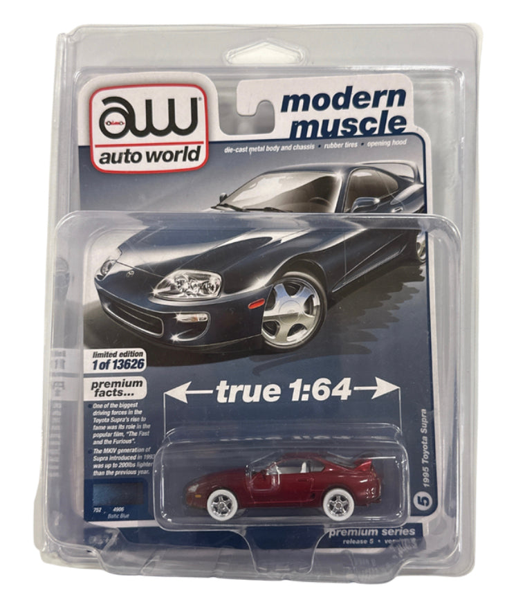 1:64 AUTO WORLD 1995 TOYOTA SUPRA "CHASE" (VARIACION DE COLOR)