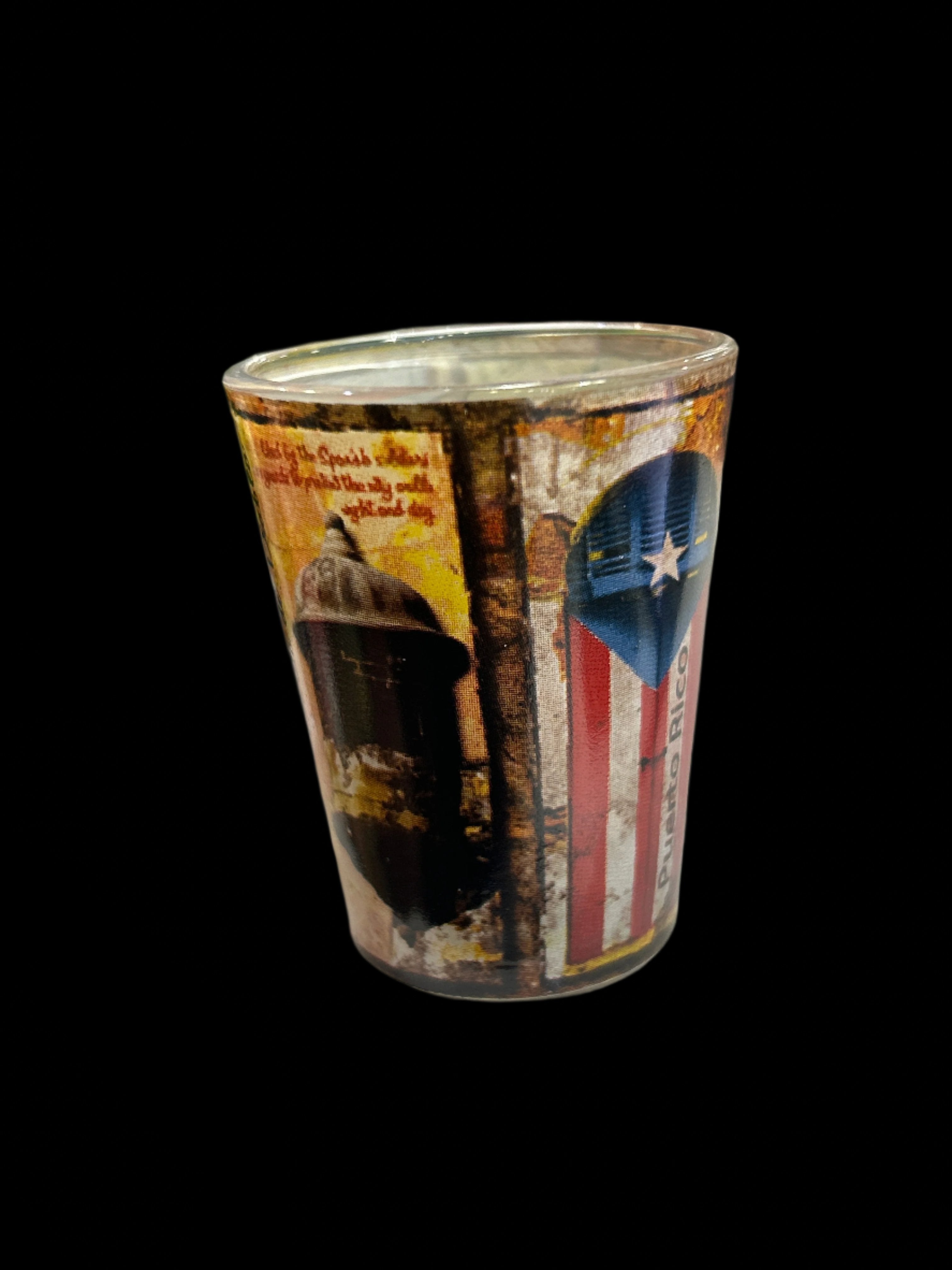 3" PUERTO RICO VINTAGE HISTORICAL BULDINGS SHOTGLASS