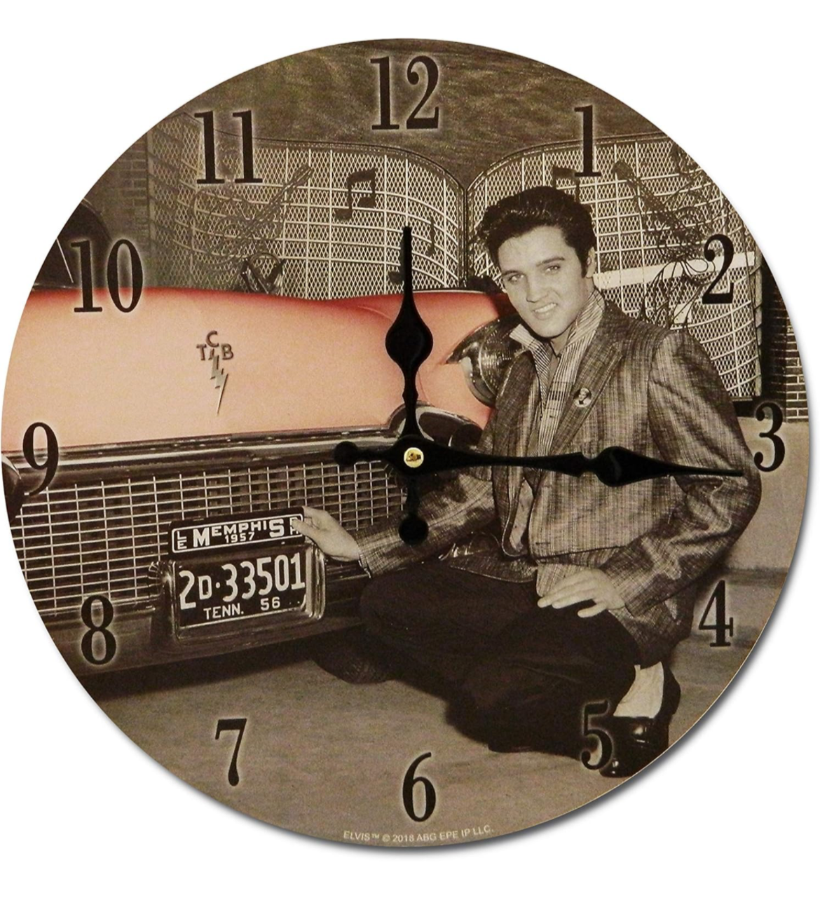 RELOJ DE PARED REDONDO DE ELVIS PRESLEY