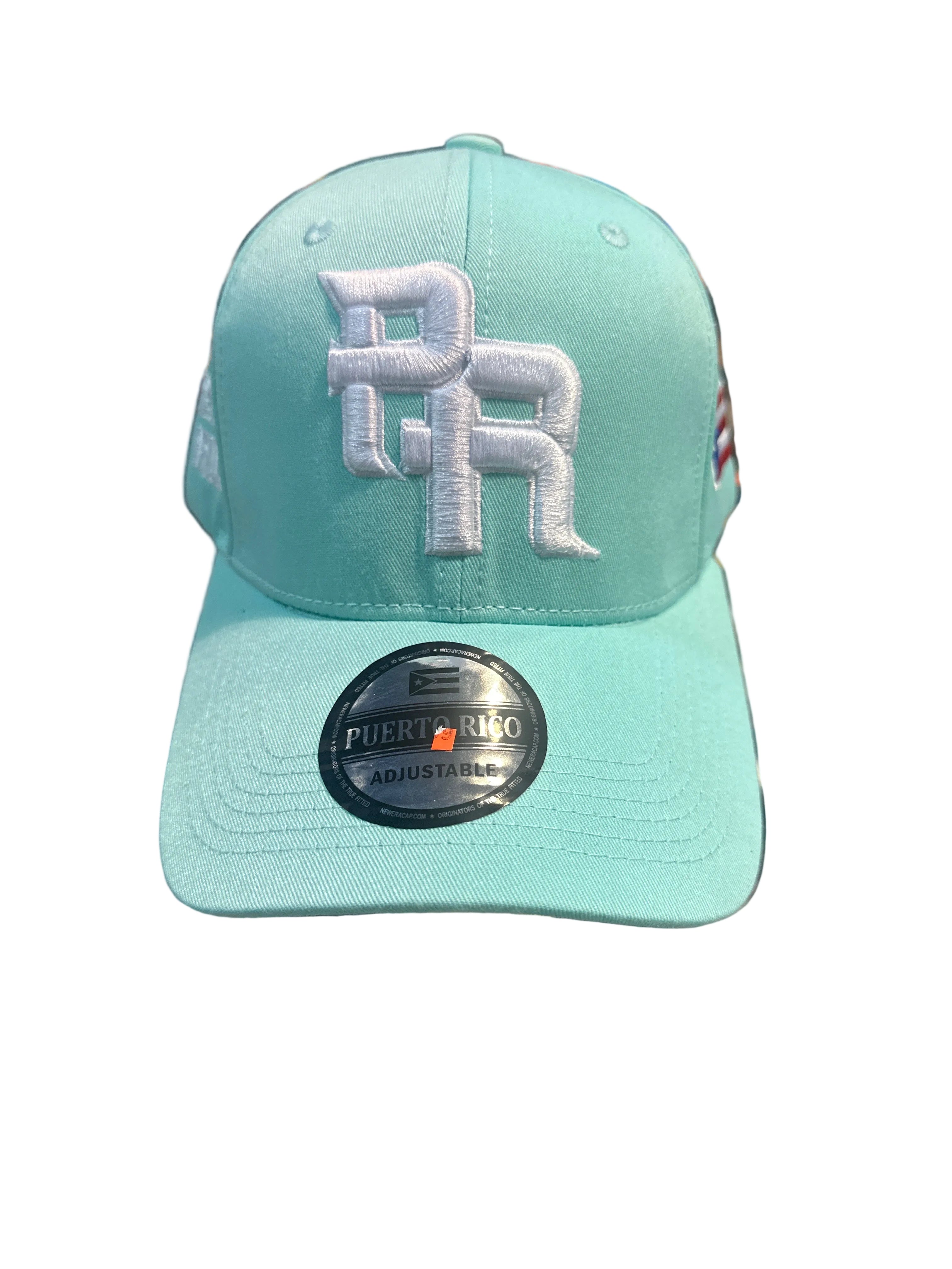GORRA DE PUERTO RICO - VERDE MENTA CON LETRAS BLANCAS