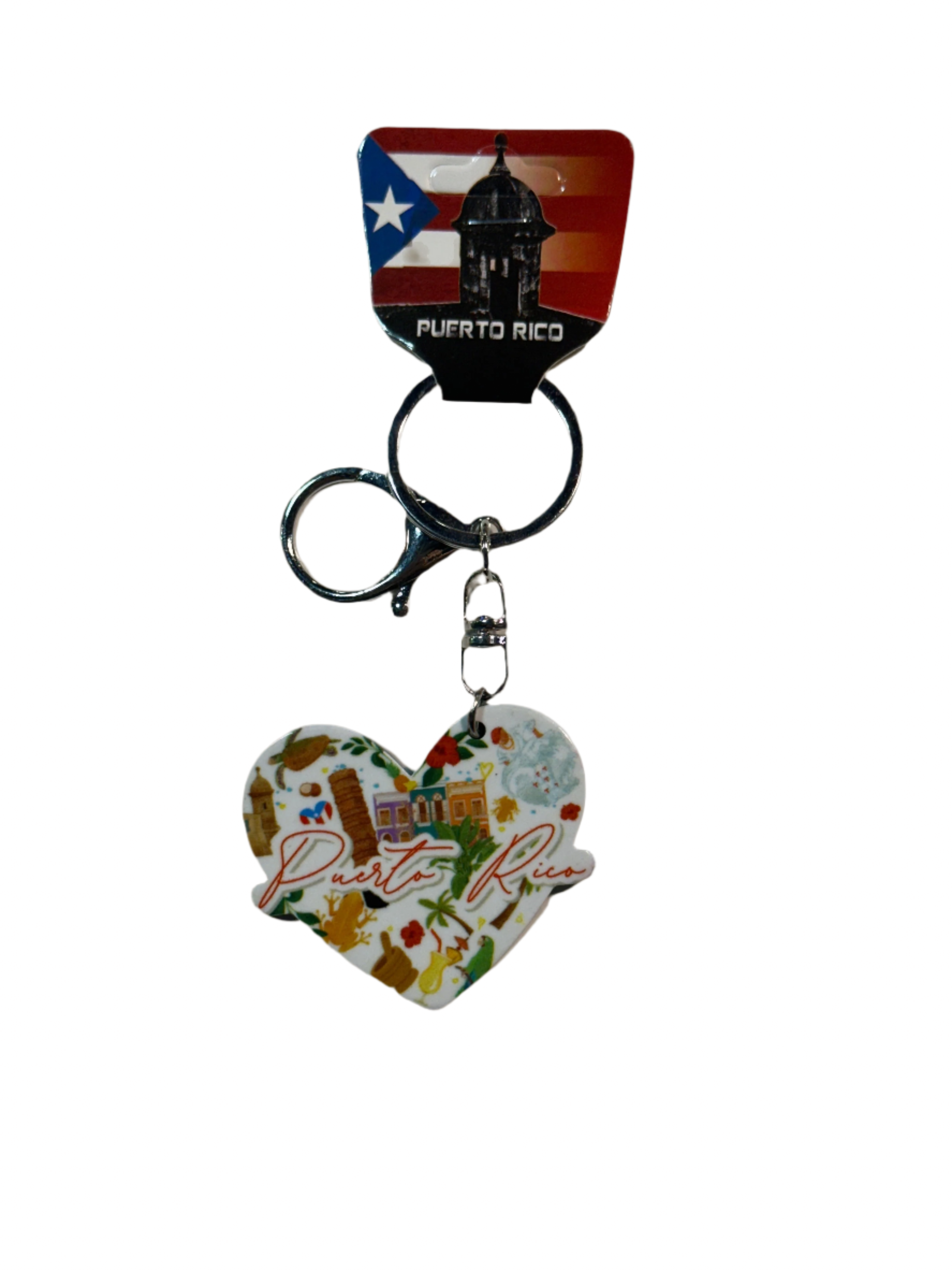 KEYCHAIN - LLAVERO DE PUERTO RICO FIGURA DE CORAZON