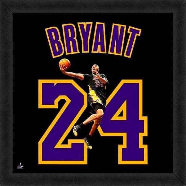 Framed picture with portrait of Kobe Bryant