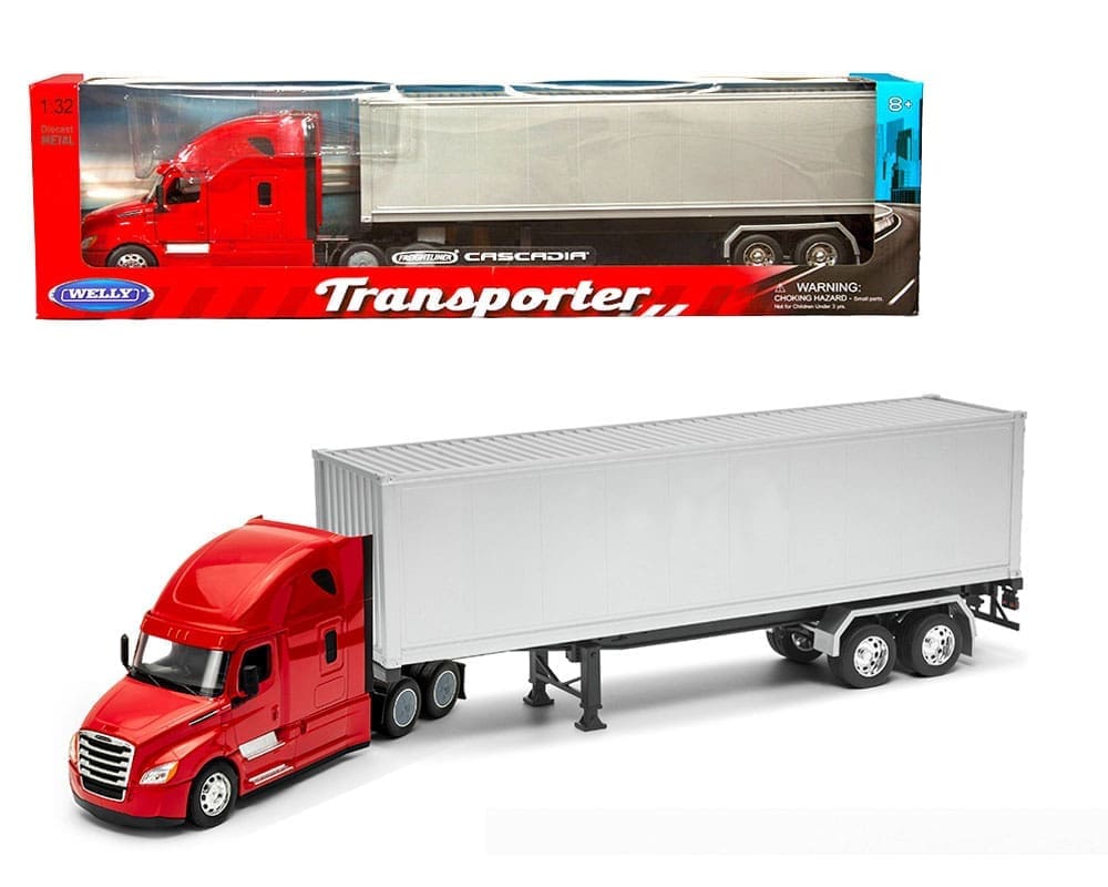 1/32 FREIGHTLINER CASCADIA CONTAINER WITH CONTAINER TRANSPORTER