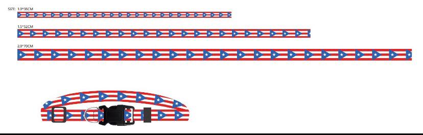 Collar para perro con Bandera de Puerto Rico