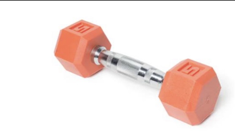 5 Lb. Orange PVC coated Dumbell