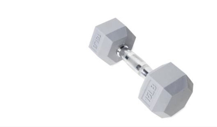 15 Lb. Gray PVC coated Dumbbells