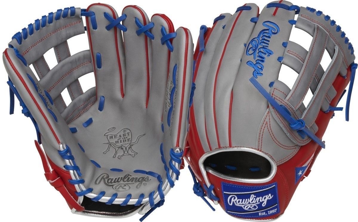Guante outfield con la bandera de Puerto Rico (Gris)
