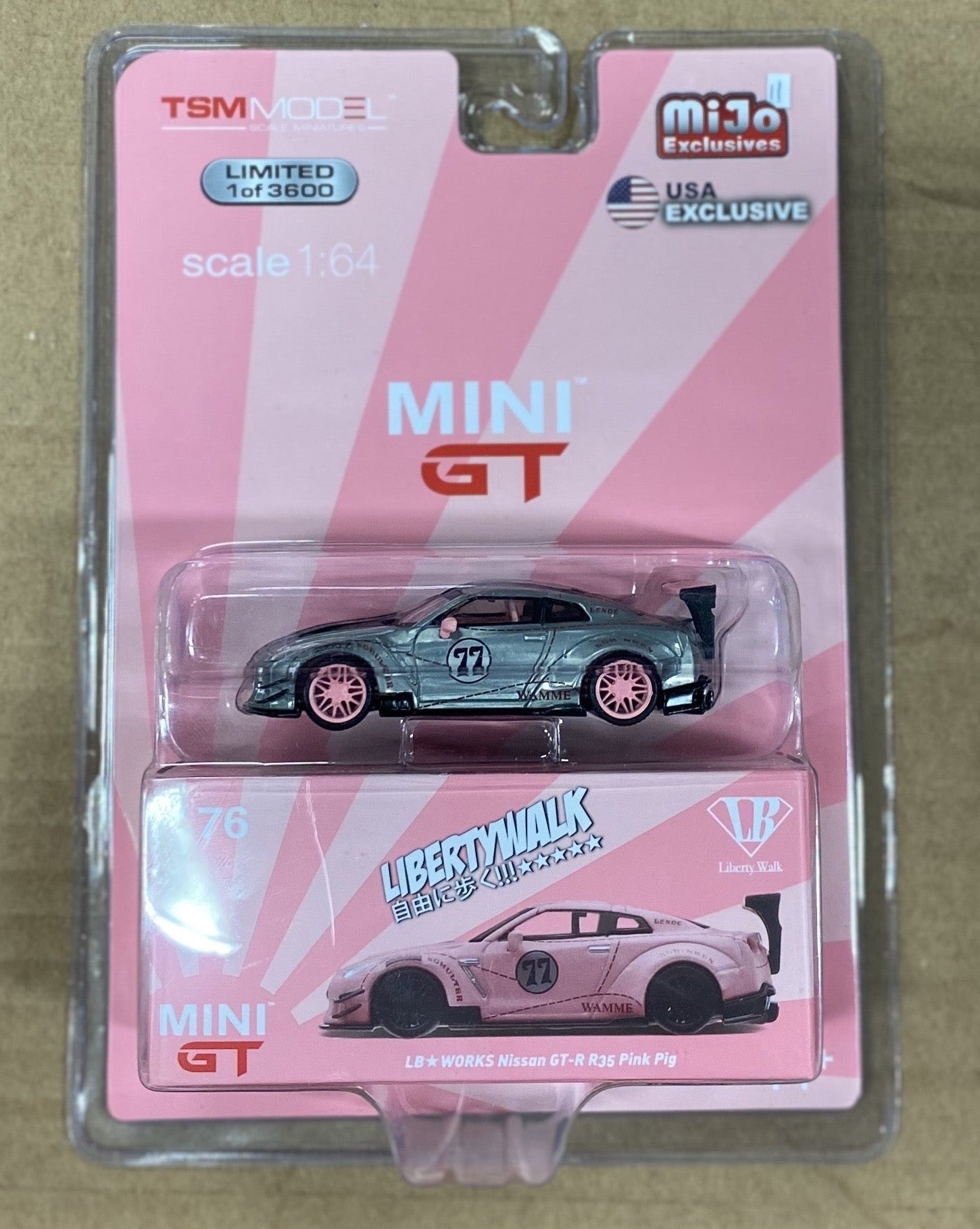1:64 Mini GT Nissan GT-R R35 Pink Pig " Limited Edition"