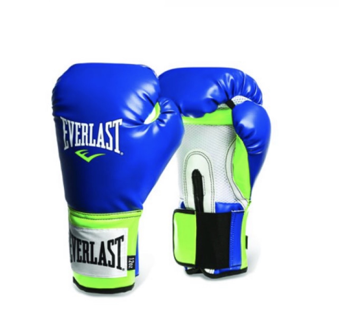 Guantes de boxeo para entrenamiento de Velcro 14oz Everlast Blue/Green