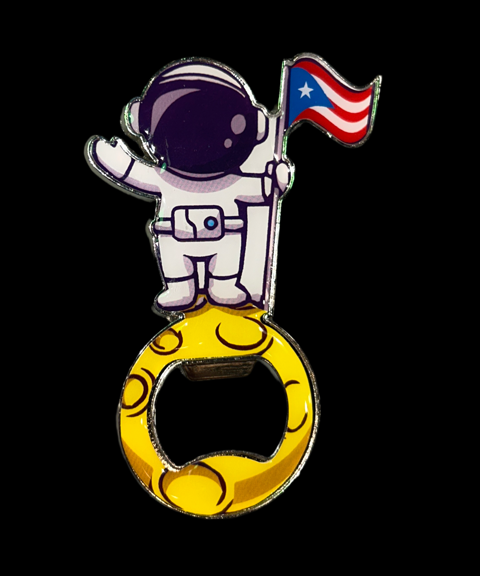 PUERTO RICO FLAG ASTRONAUT BOTTLE OPENER MAGNET
