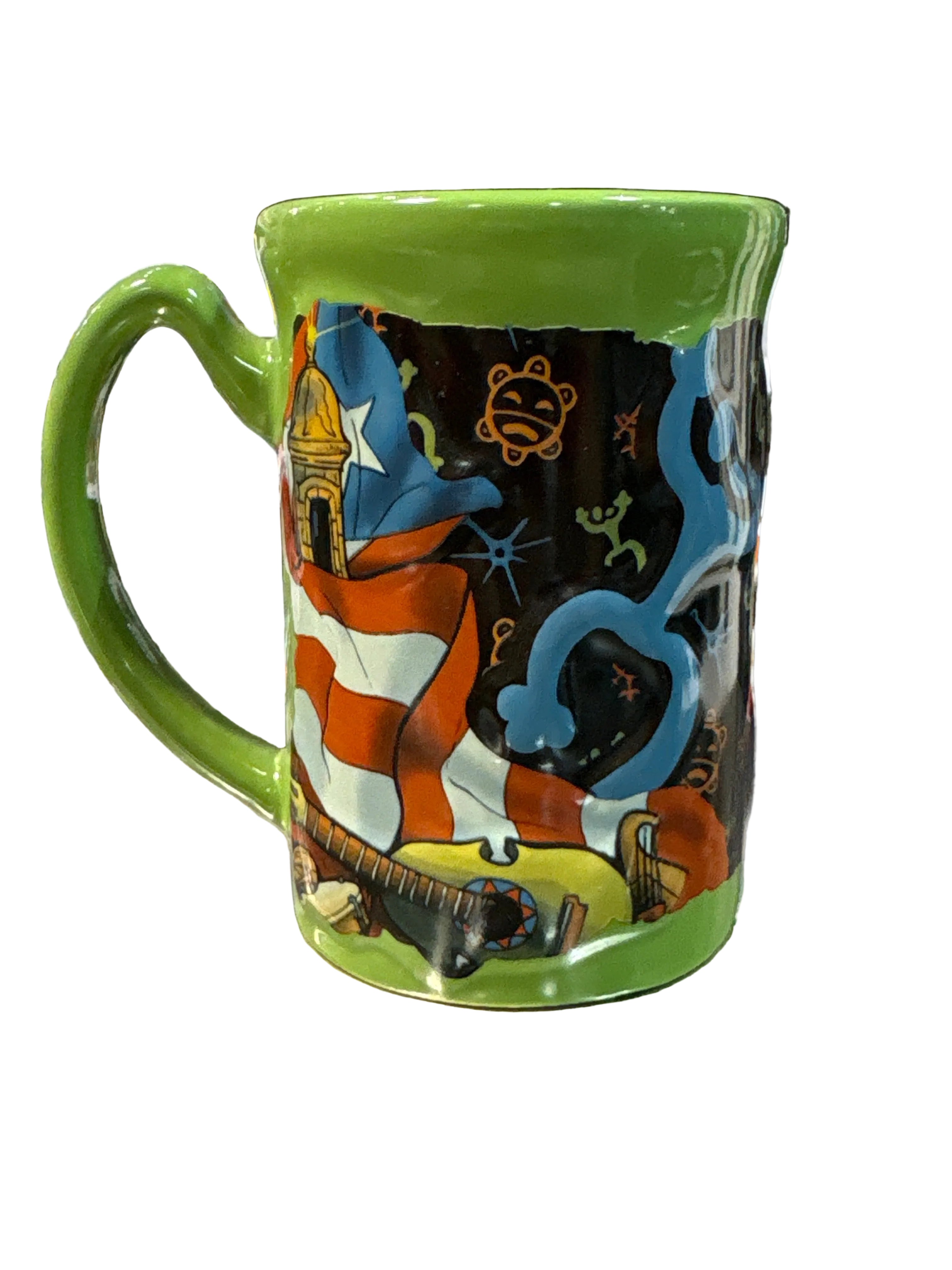 TAZA DE SIMBOLOS TAINOS AL RELIEVE