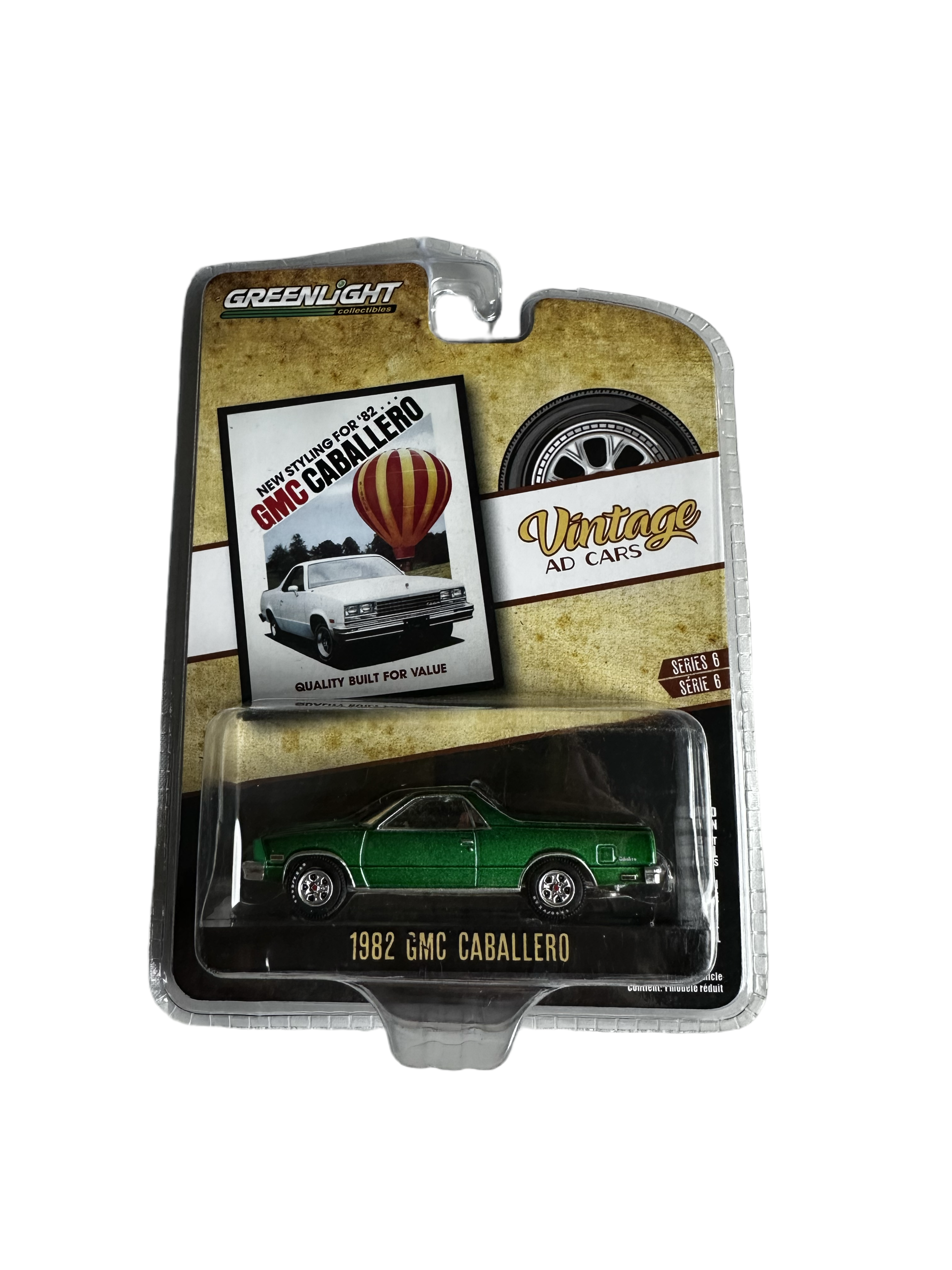 1/64 1982 GMC CABALLERO - VINTAGE AD CARS - "CHASE" (GREEN BODY)
