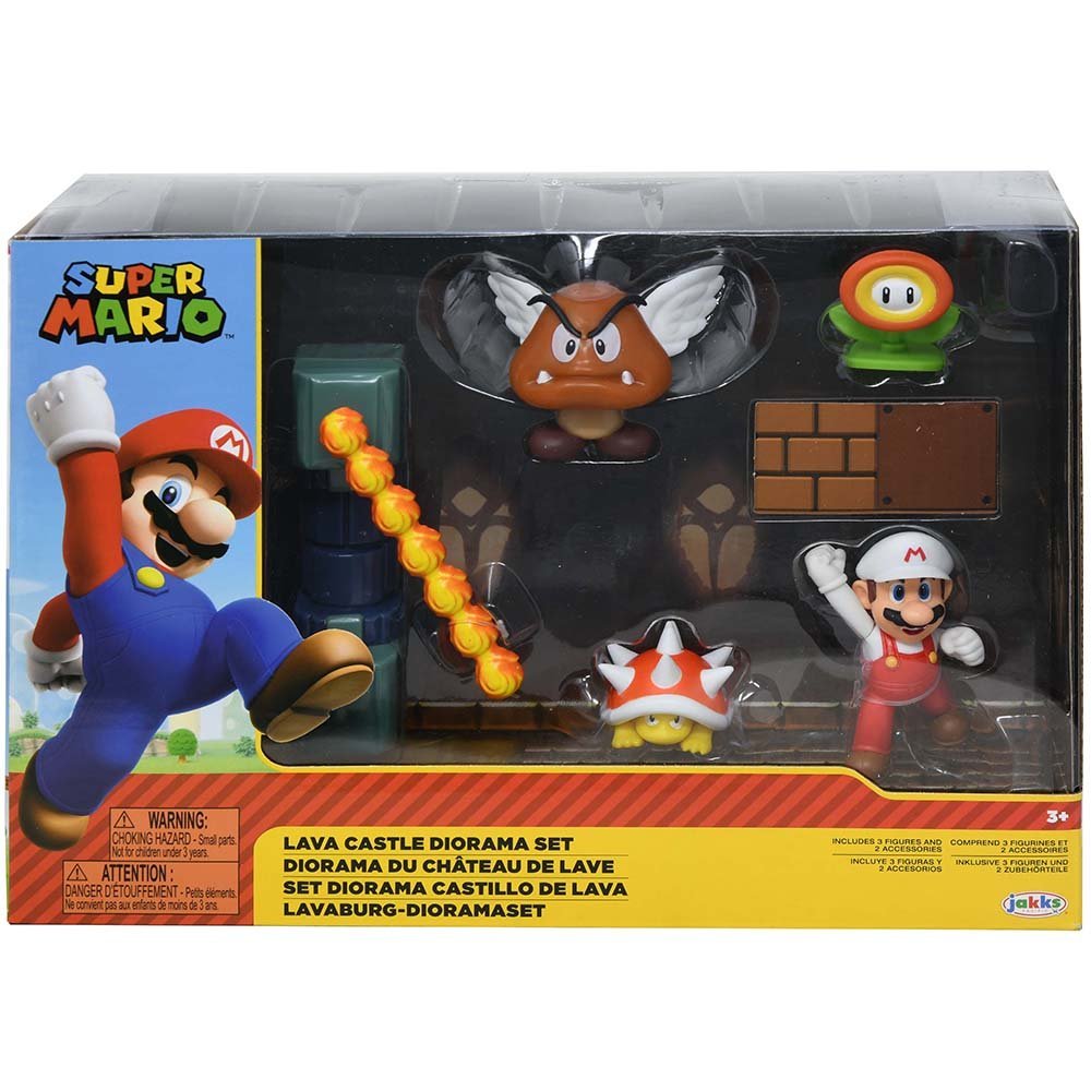 Nintendo Super Mario 2.5" Lava Castle Diorama in window box