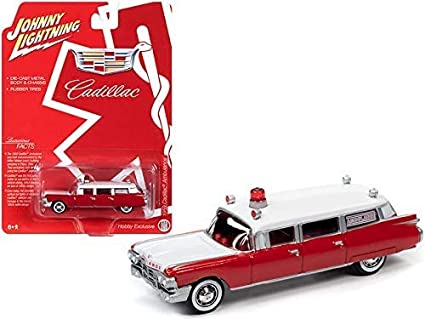 1/64 1959 CADILLAC AMBULANCE (RED) - JOHNNY LIGHTNING
