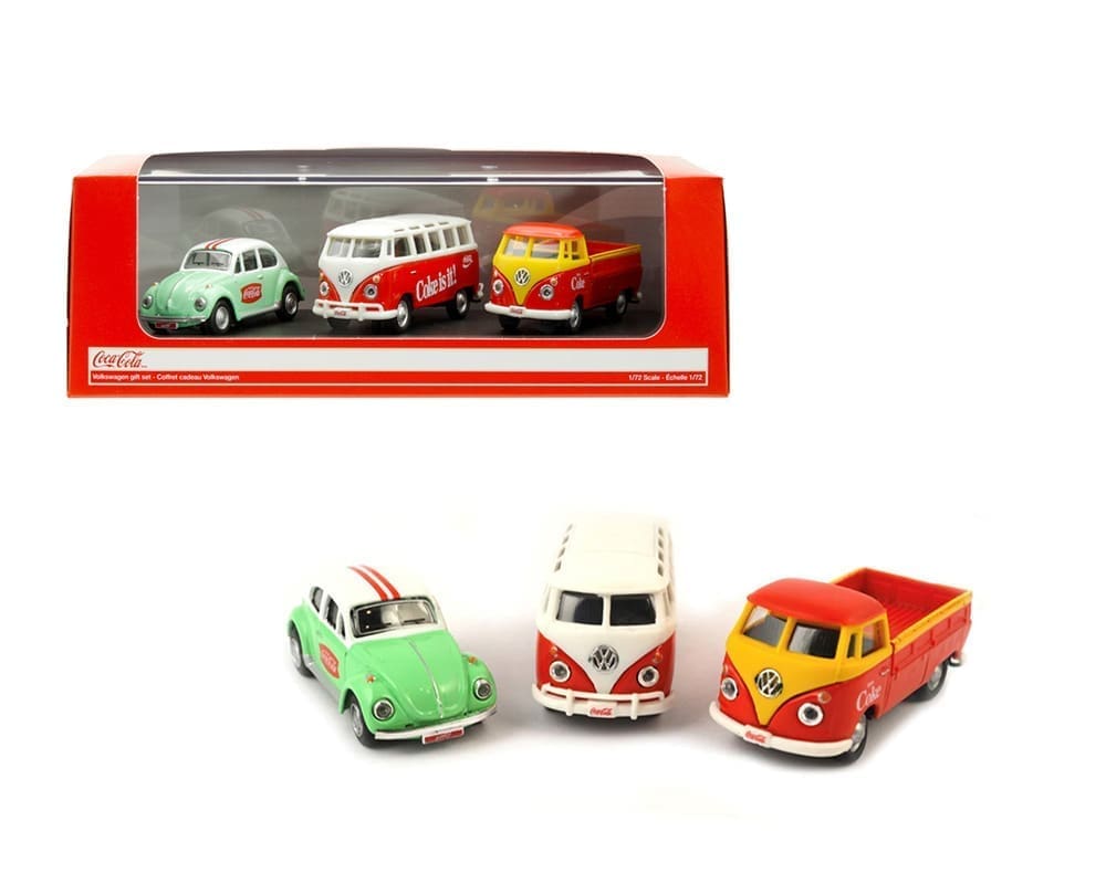 1/72 VOLKSWAGEN SET DE REGALO DE 3 PIEZAS COCA COLA