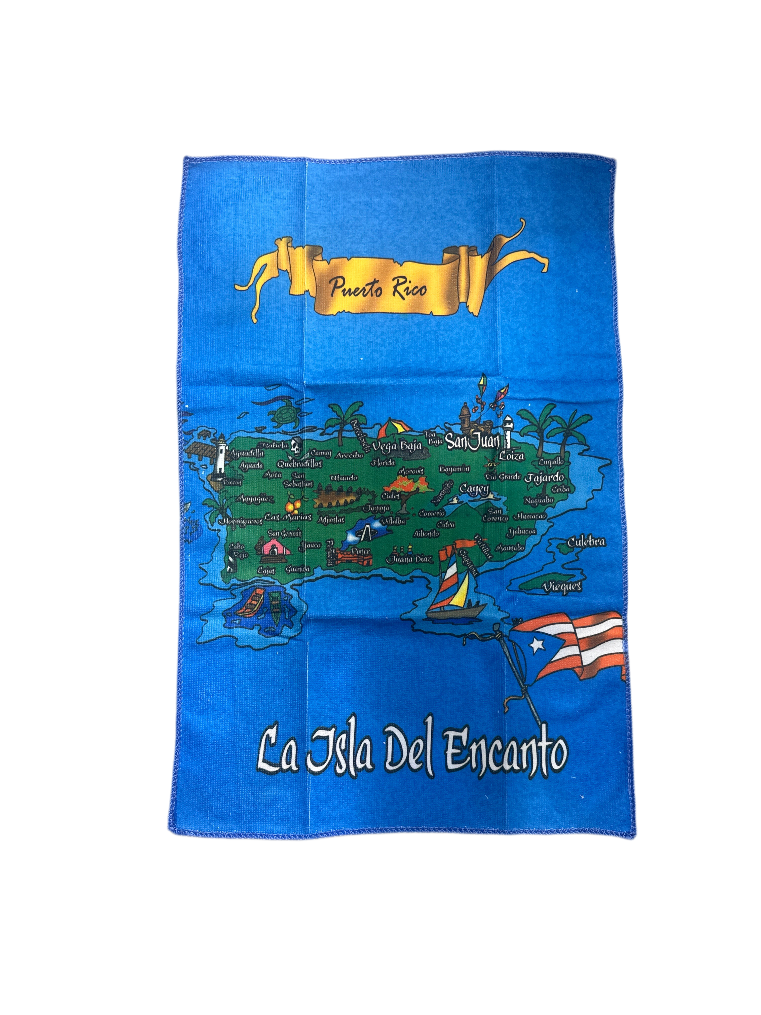 KITCHEN TOWEL PUERTO RICO MAP - TOALLA DE COCINA DE PUERTO RICO