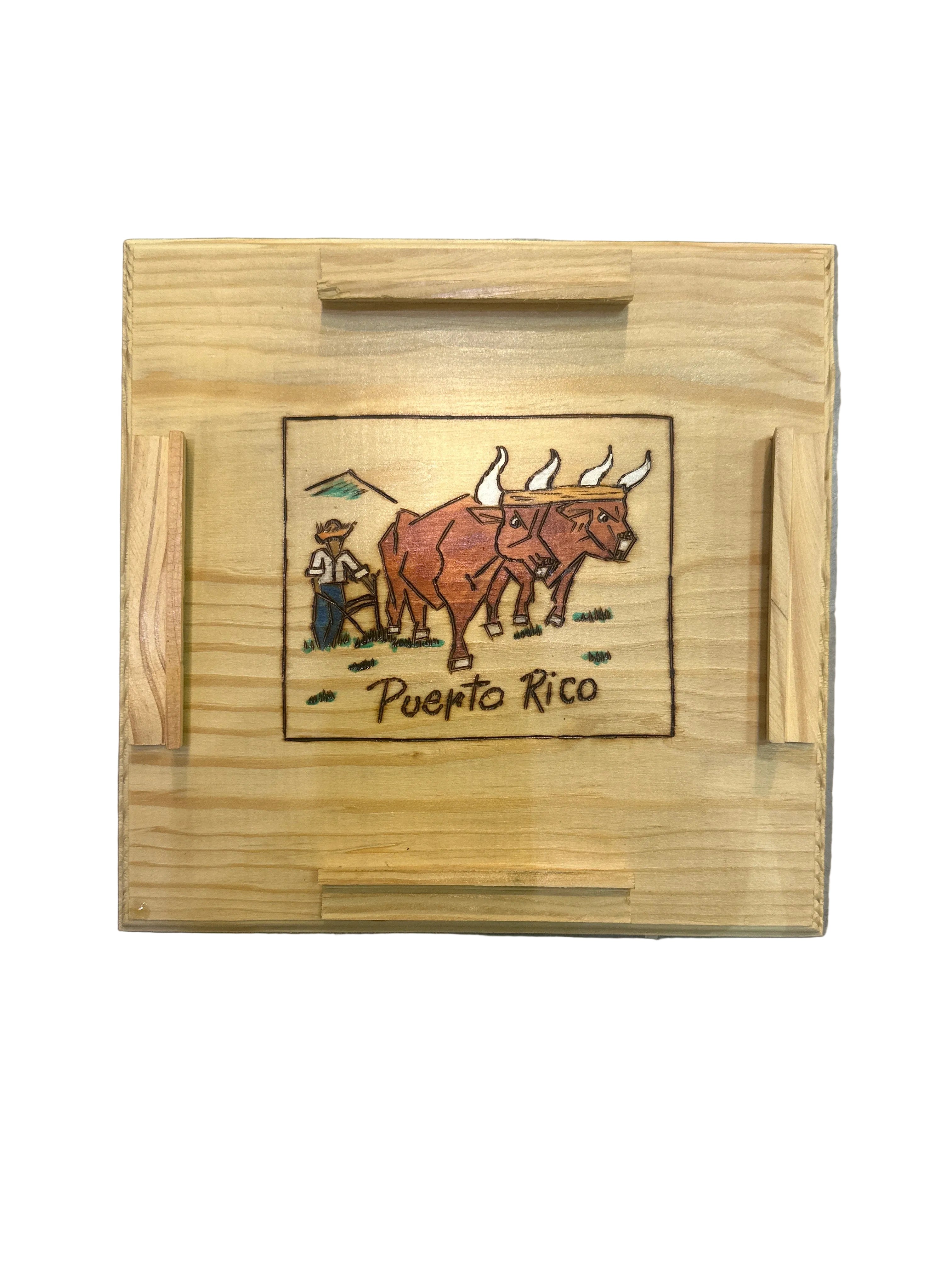 MESA DOMINO PUERTO RICO ARTESANAL EN MADERA PEQUEÑA
