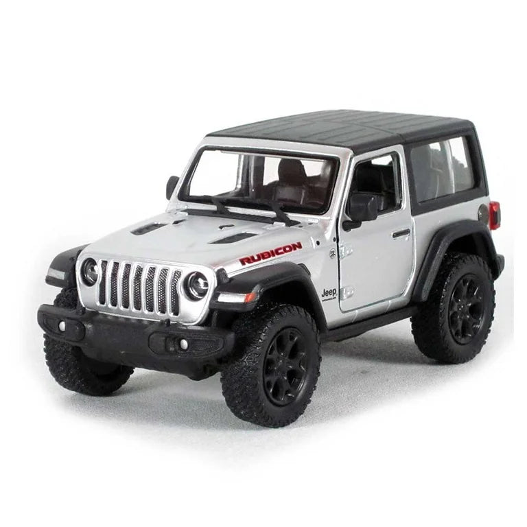 JEEP WRANGLER RUBICON 2018 CON TECHO ABIERTO Y TECHO RÍGIDO A ESCALA 1/32 - KINSMART