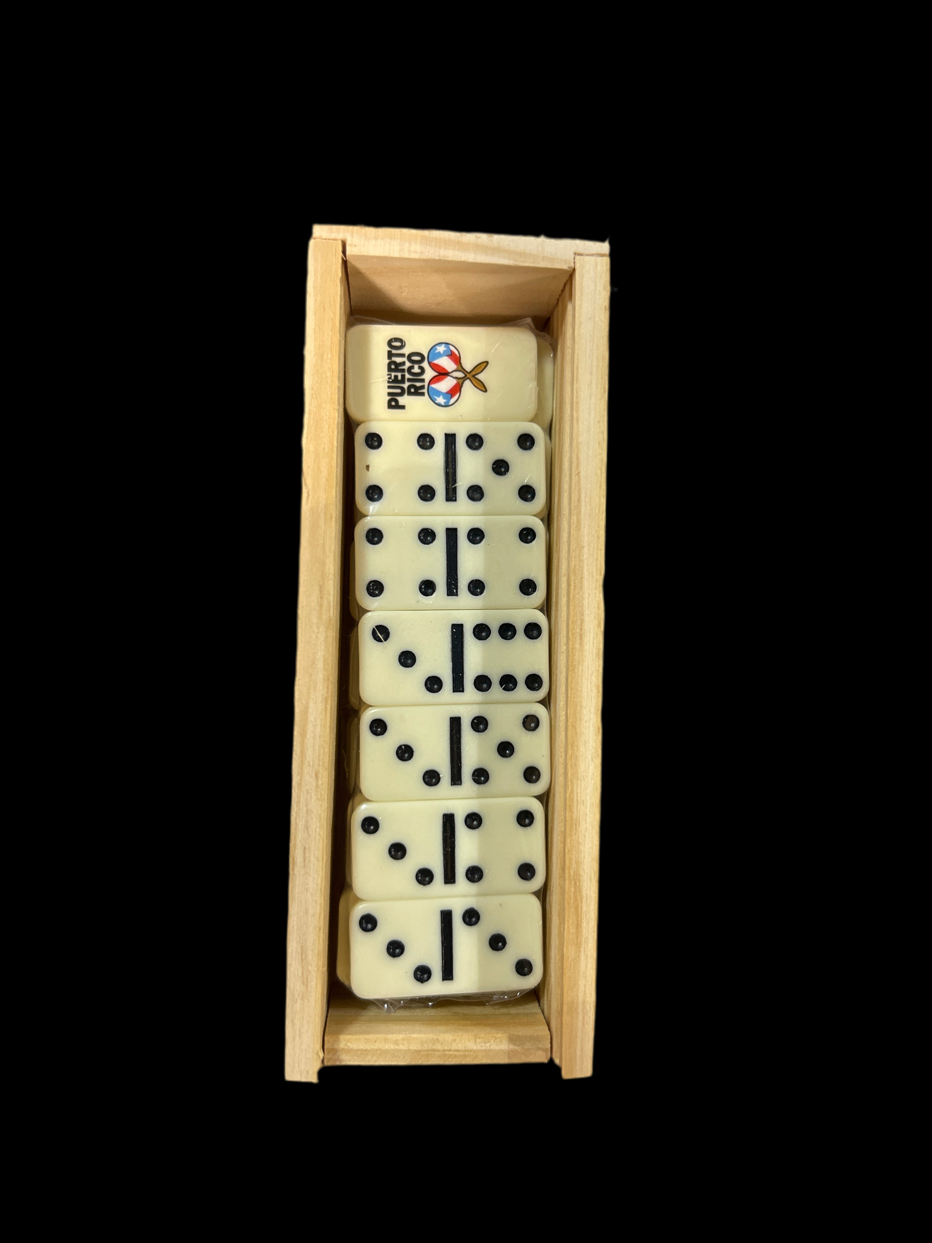 DOMINOES MINI - MARACAS CON BANDERA DE PUERTO RICO