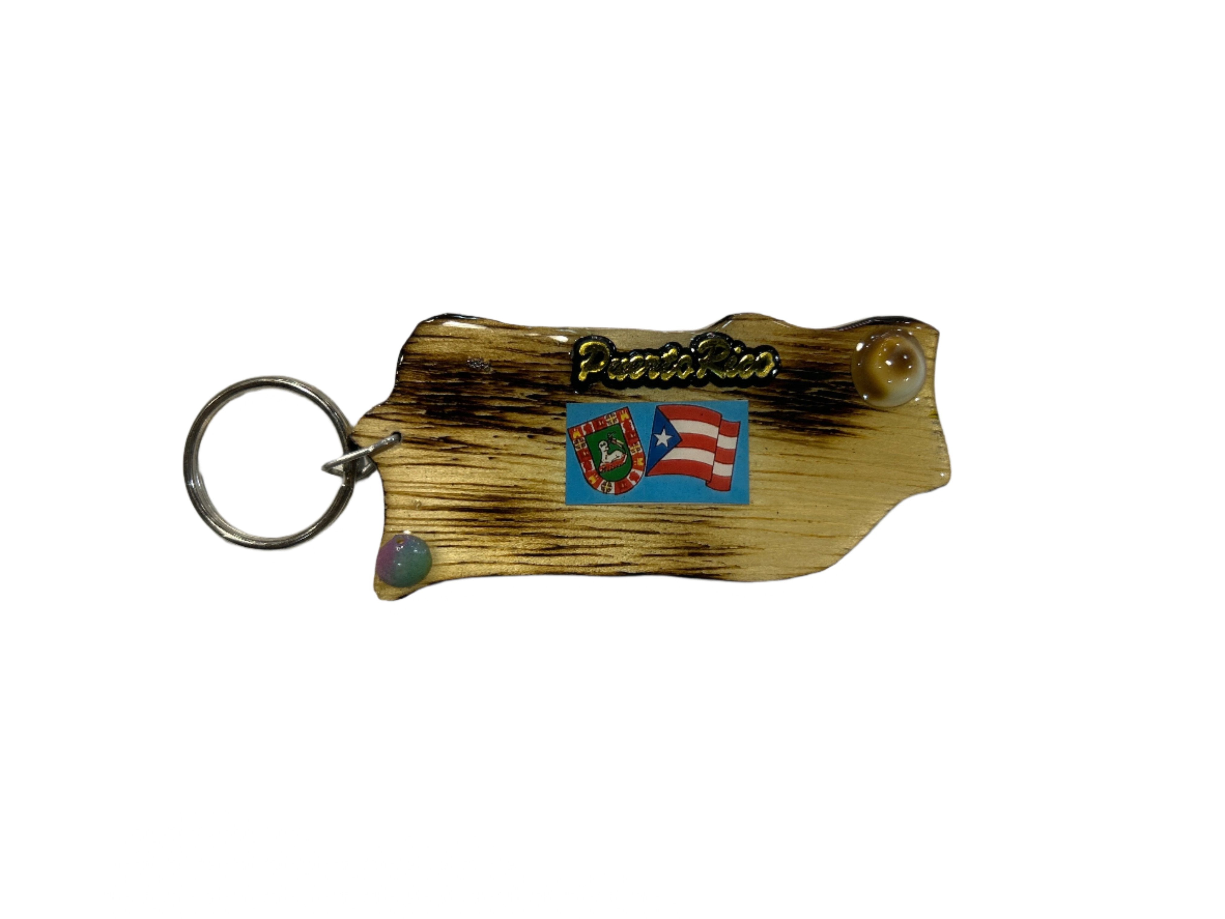 LLAVERO MAPA DE PUERTO RICO EN MADERA