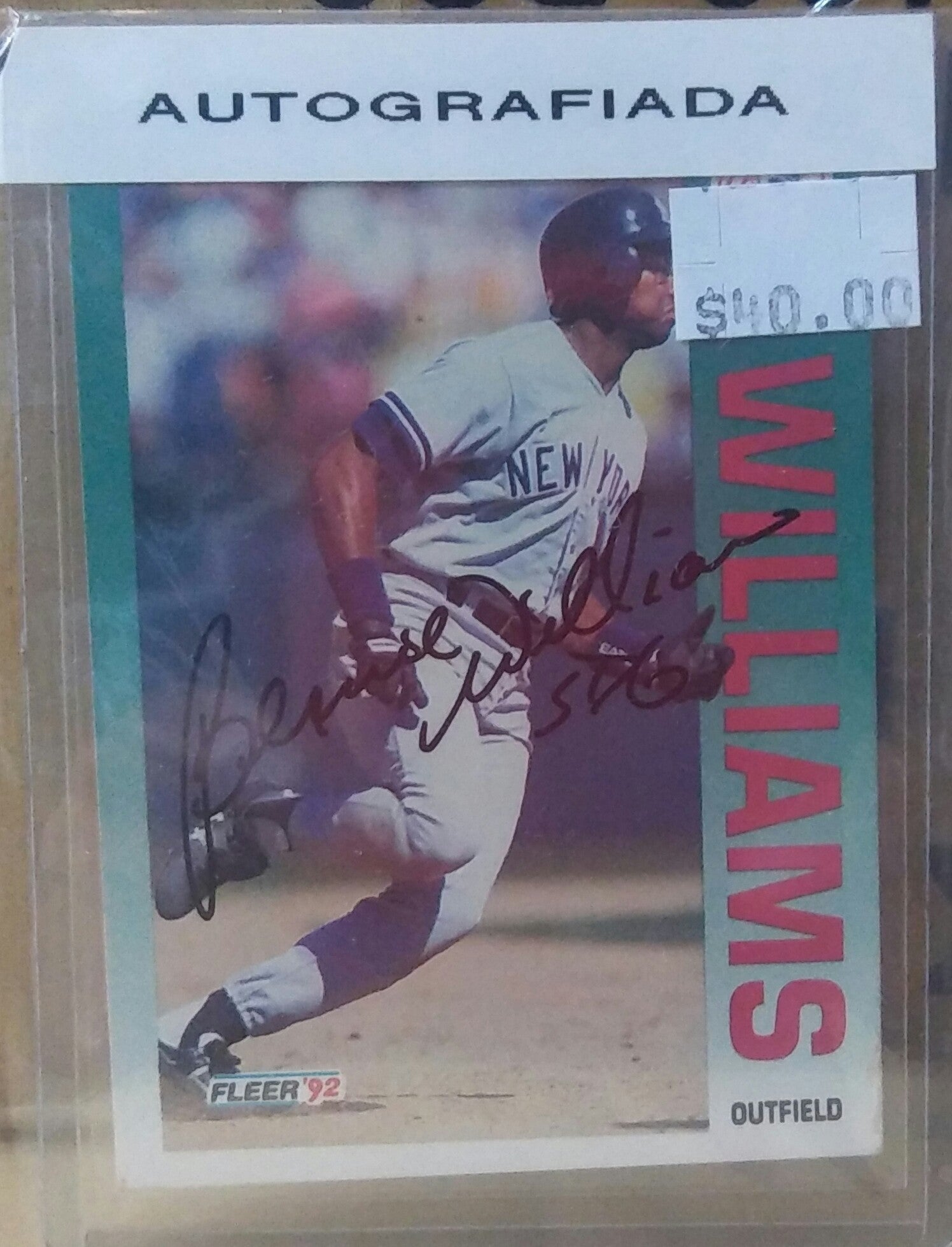 Tarjeta deportiva autografiada por