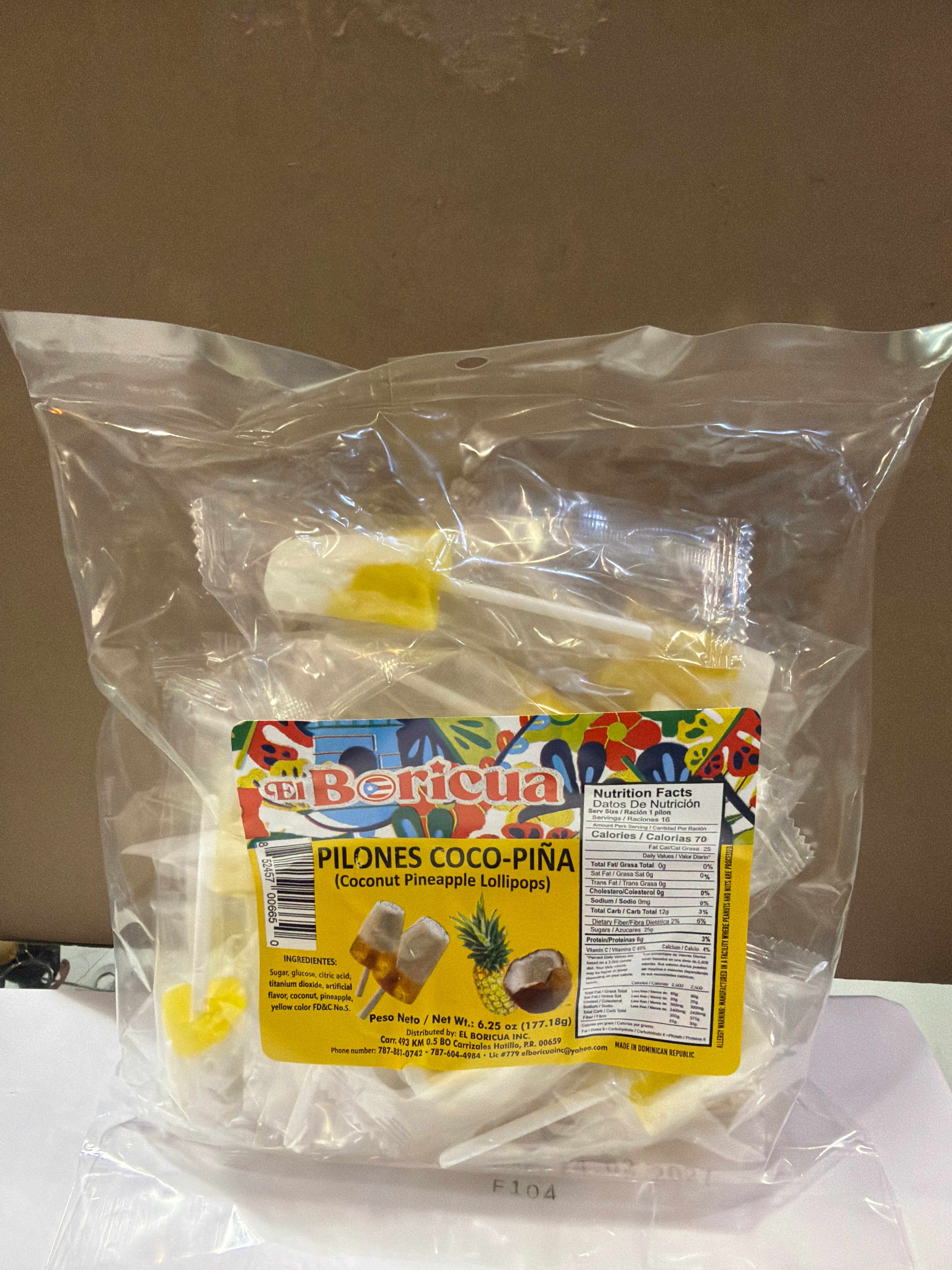 PILONES DE COCO-PIÑA - COCONUT PINEAPLE LOLLIPOPS