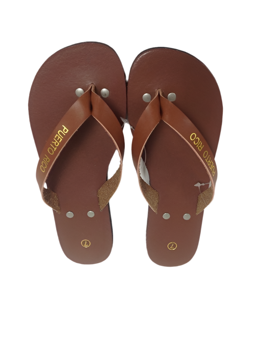 Chancleta De Puerto Rico en cuero - “Brown”