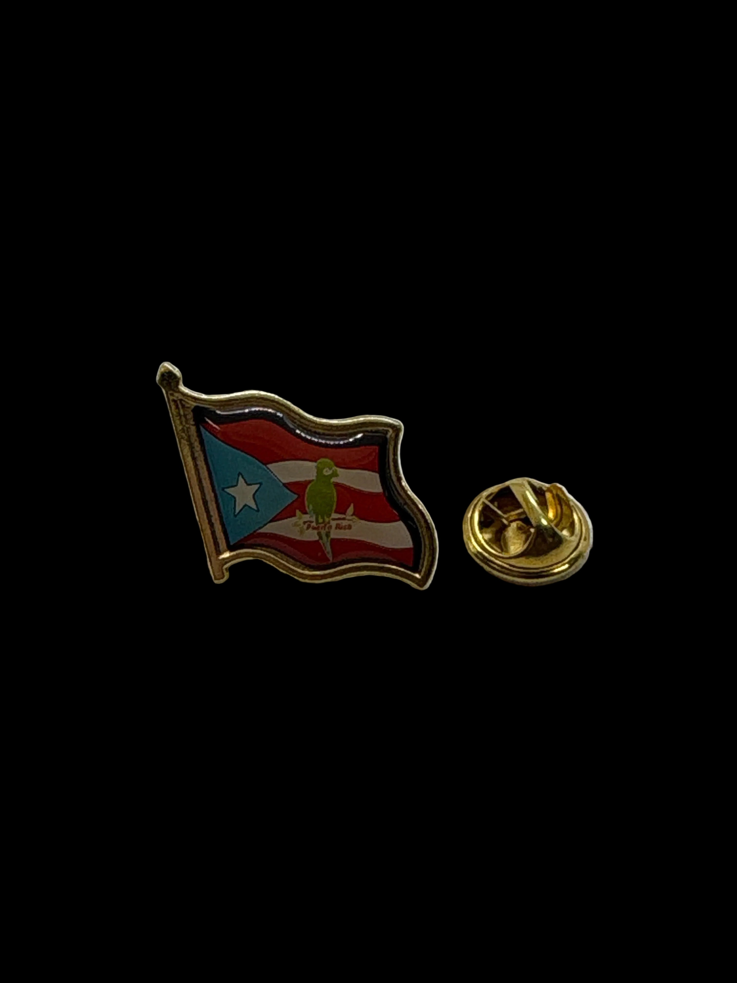 PIN BANDERA & COTORRA DE PUERTO RICO ONDEADA
