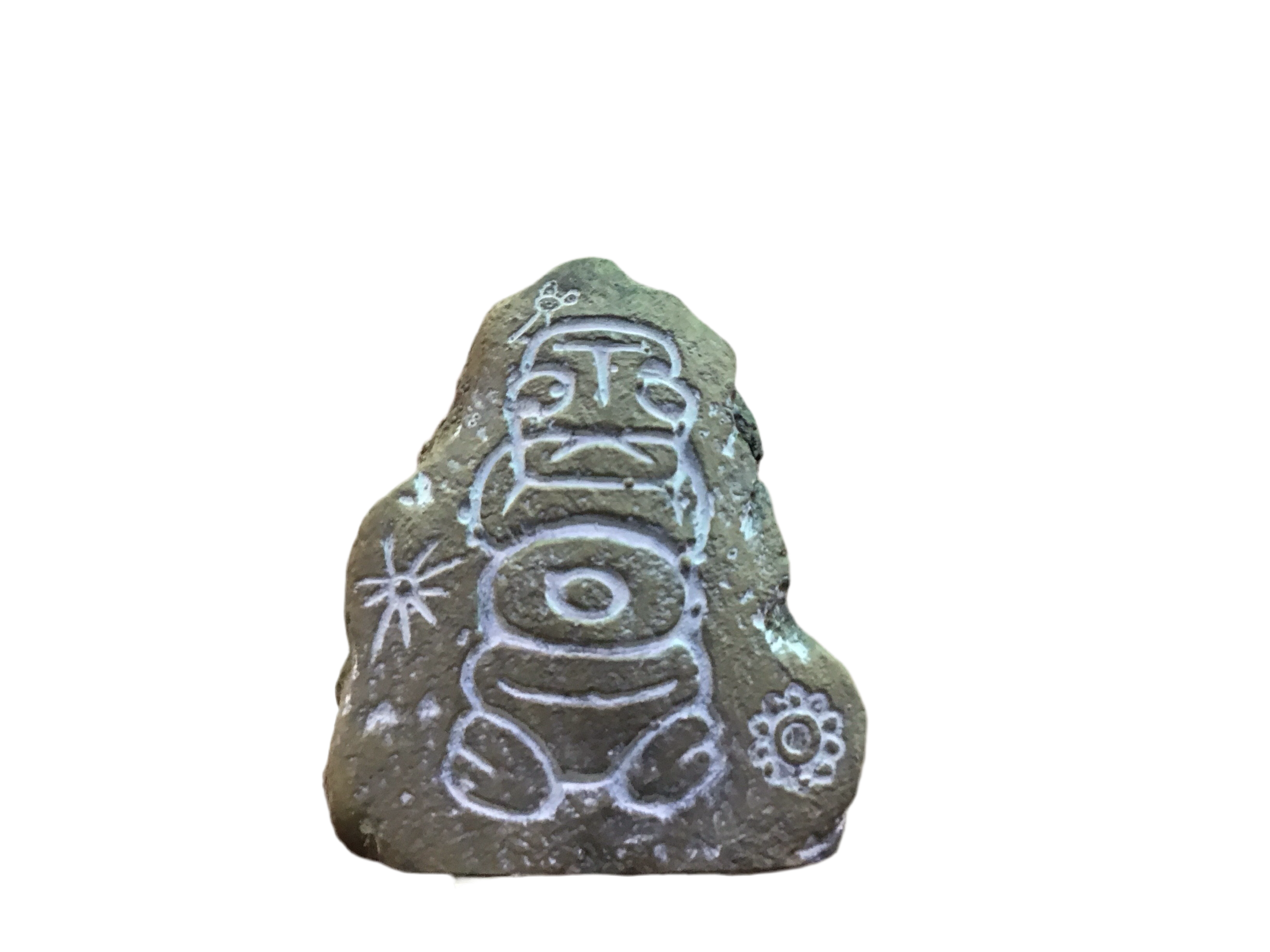Lapicero de piedra con geroglíficos de símbolos taínos