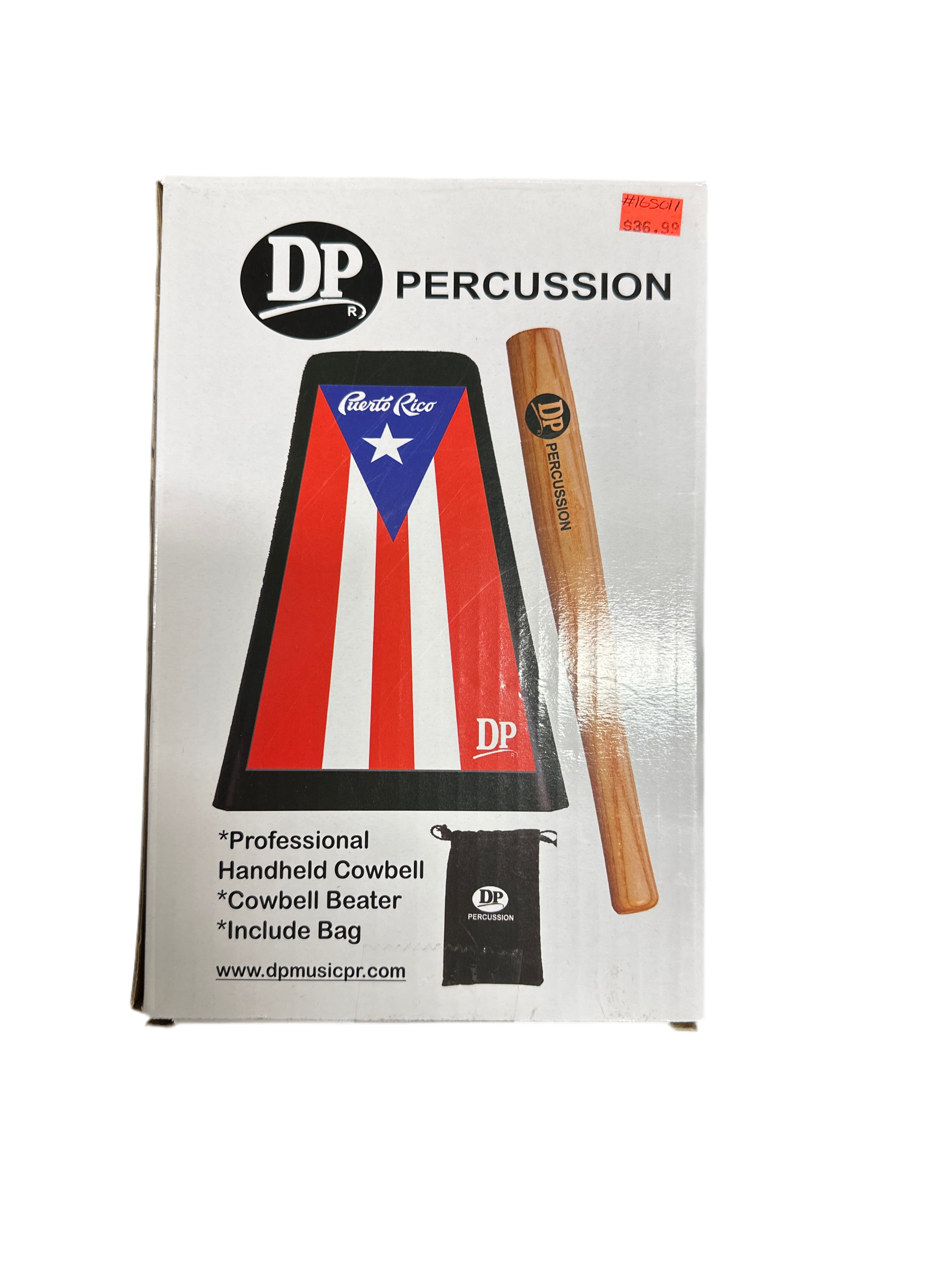 COWBELL WITH BEATER & BAG (PUERTO RICO FLAG DESIGN)