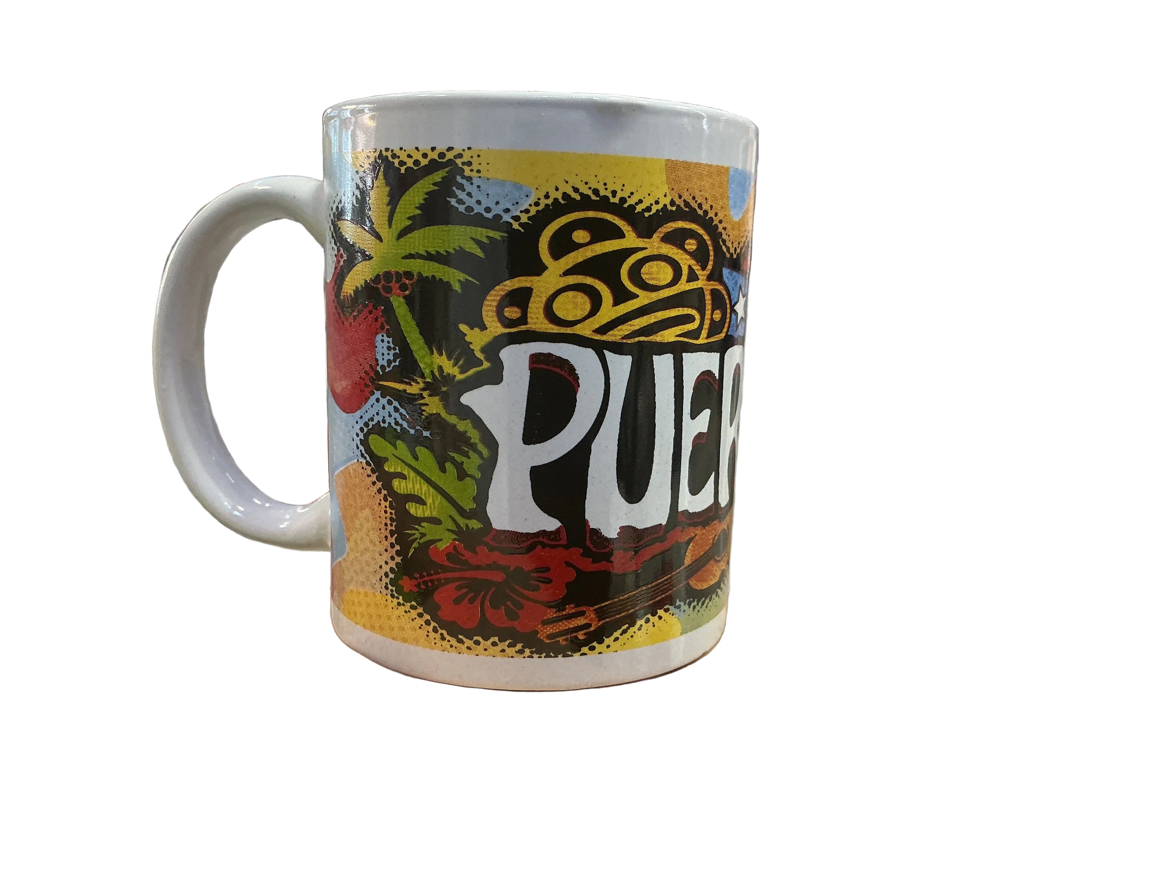TAZA DE PUERTO RICO CON SIMBOLOS TAÍNO - PUERTO RICO MUG TAINO SYMBOLS