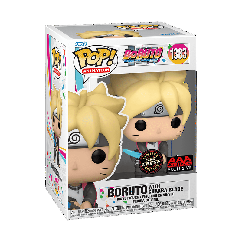 BORUTO NARUTO NEXT GENERATIONS BORUTO WITH CHAKRA BLADE FUNKO POP #1383 LIMITED EDITION GLOW CHASE AAA ANIME EXCLUSIVE