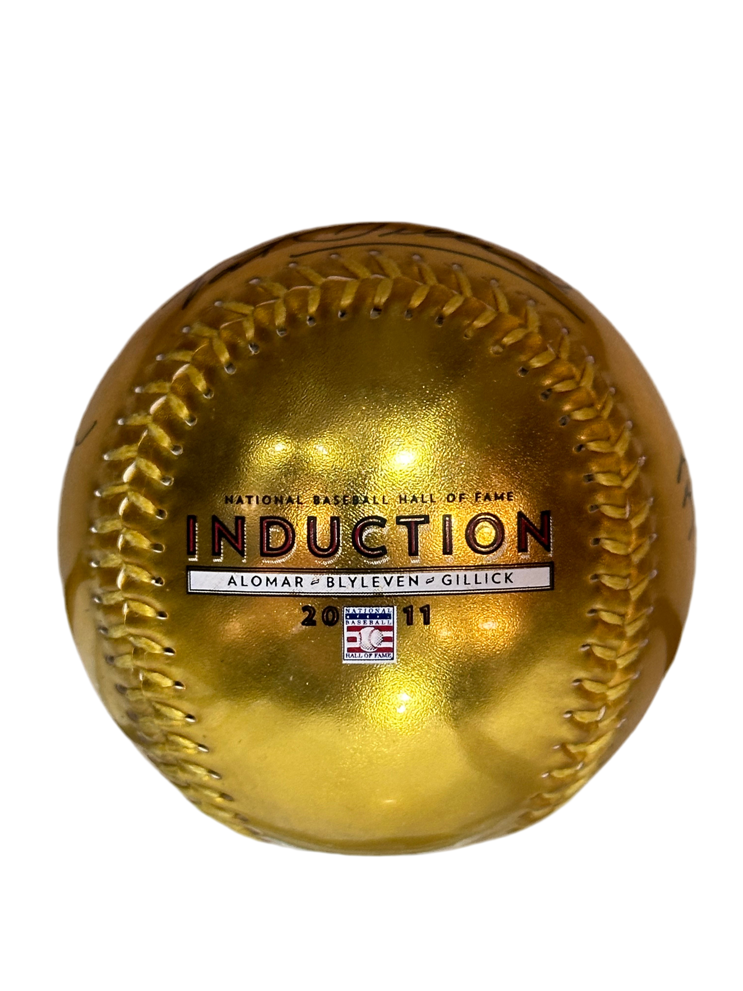 RAWLING BASEBALL JULY 24TH 2011 COOPERSTOWN GOLD BASEBALL WITH DISPLAY CASE
