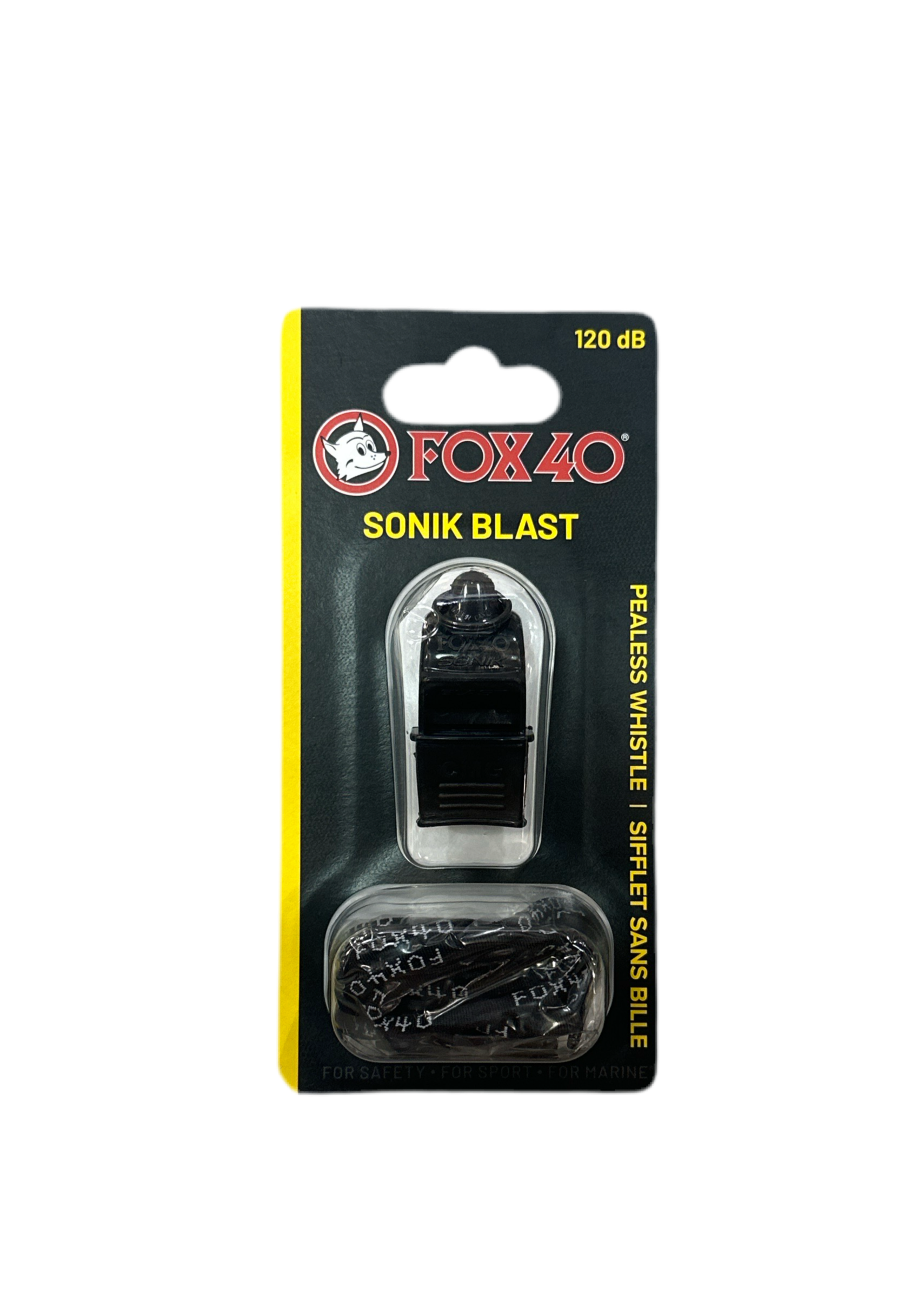 PITO FOX 40 SONIK BLAST WHISTLE WITH LANYARD - BLACK