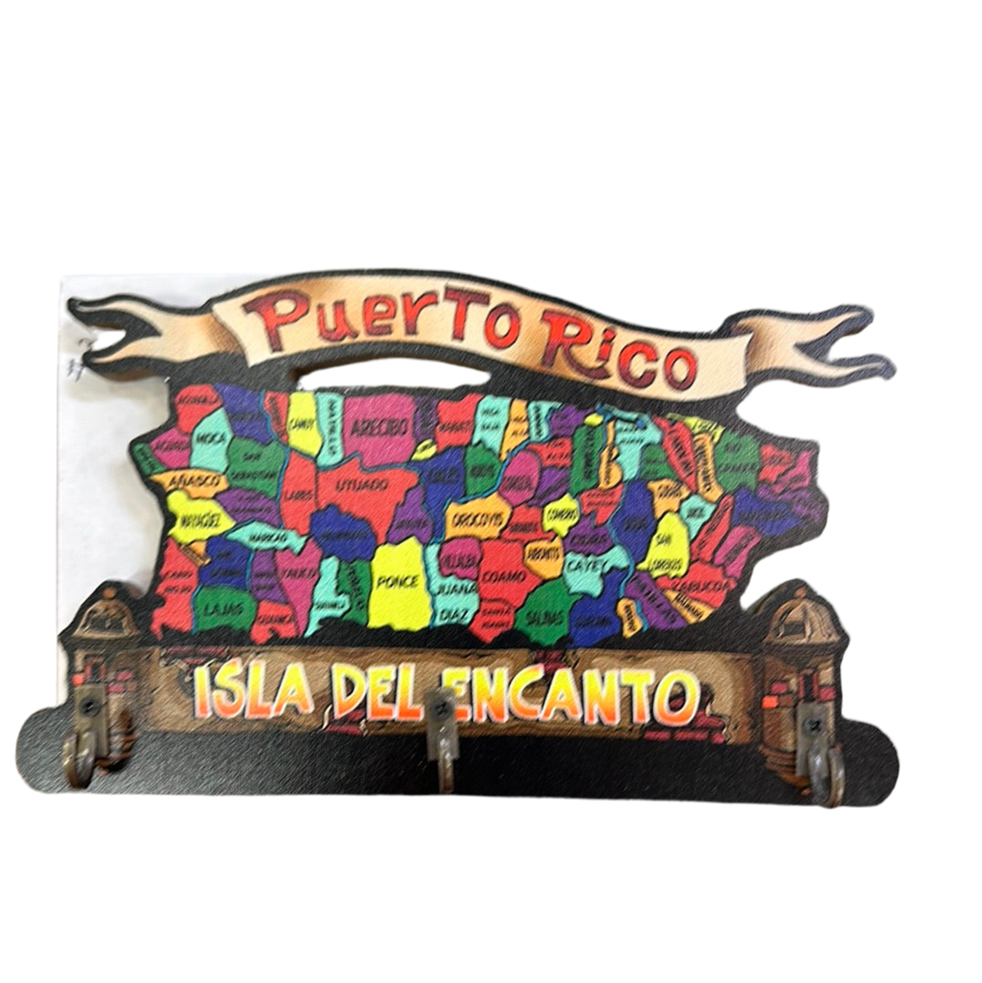 KEY HOLDER MAPA CON PUEBLOS DE PUERTO RICO