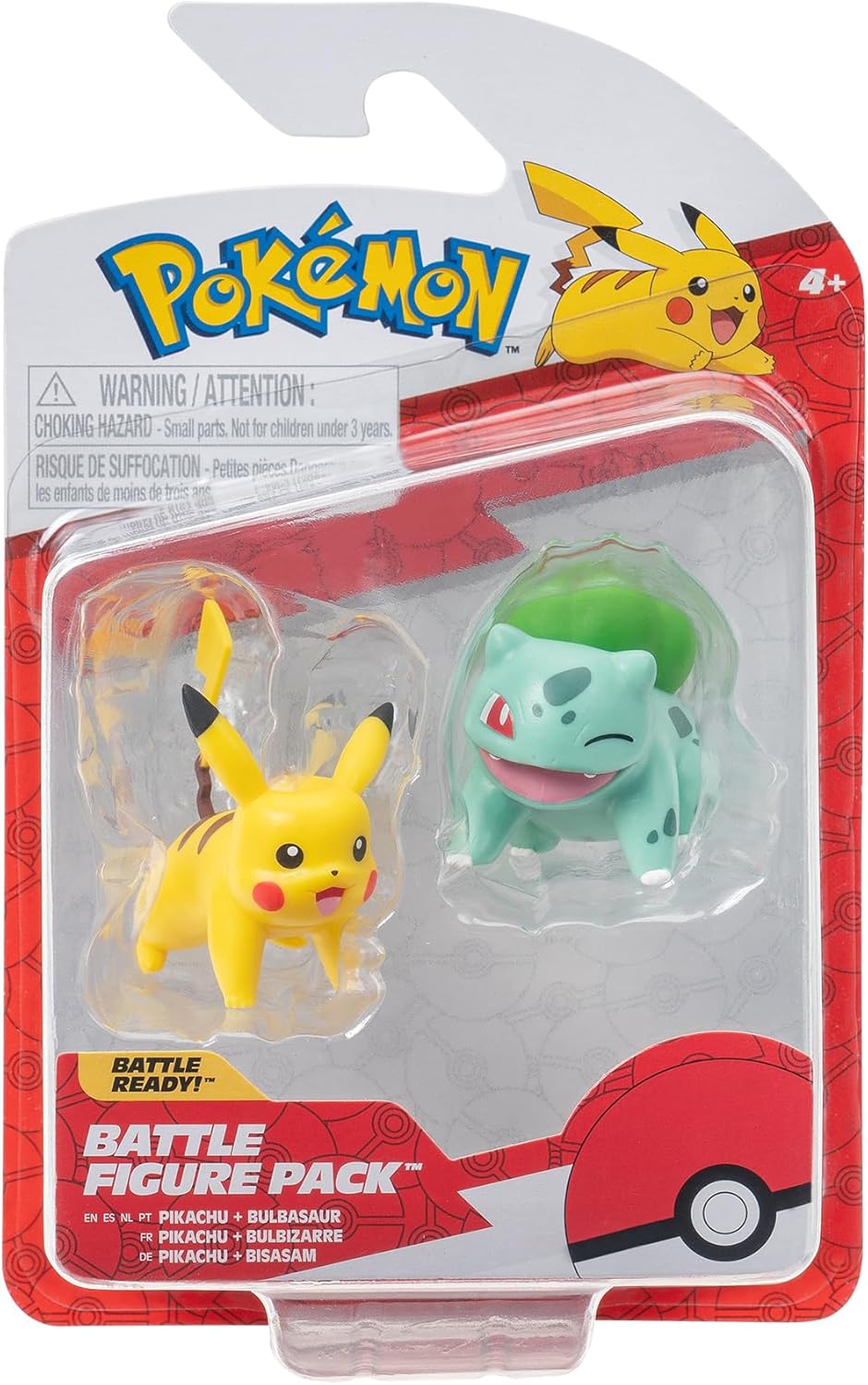 POKEMON BATTLE FIGURE FIRST PARTNER 2 PACK - 2 INCH BULBASAUR AND PIKACHU BATTLE FIGURES